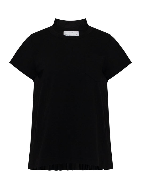 Classic Pleated Back T-Shirt in Black