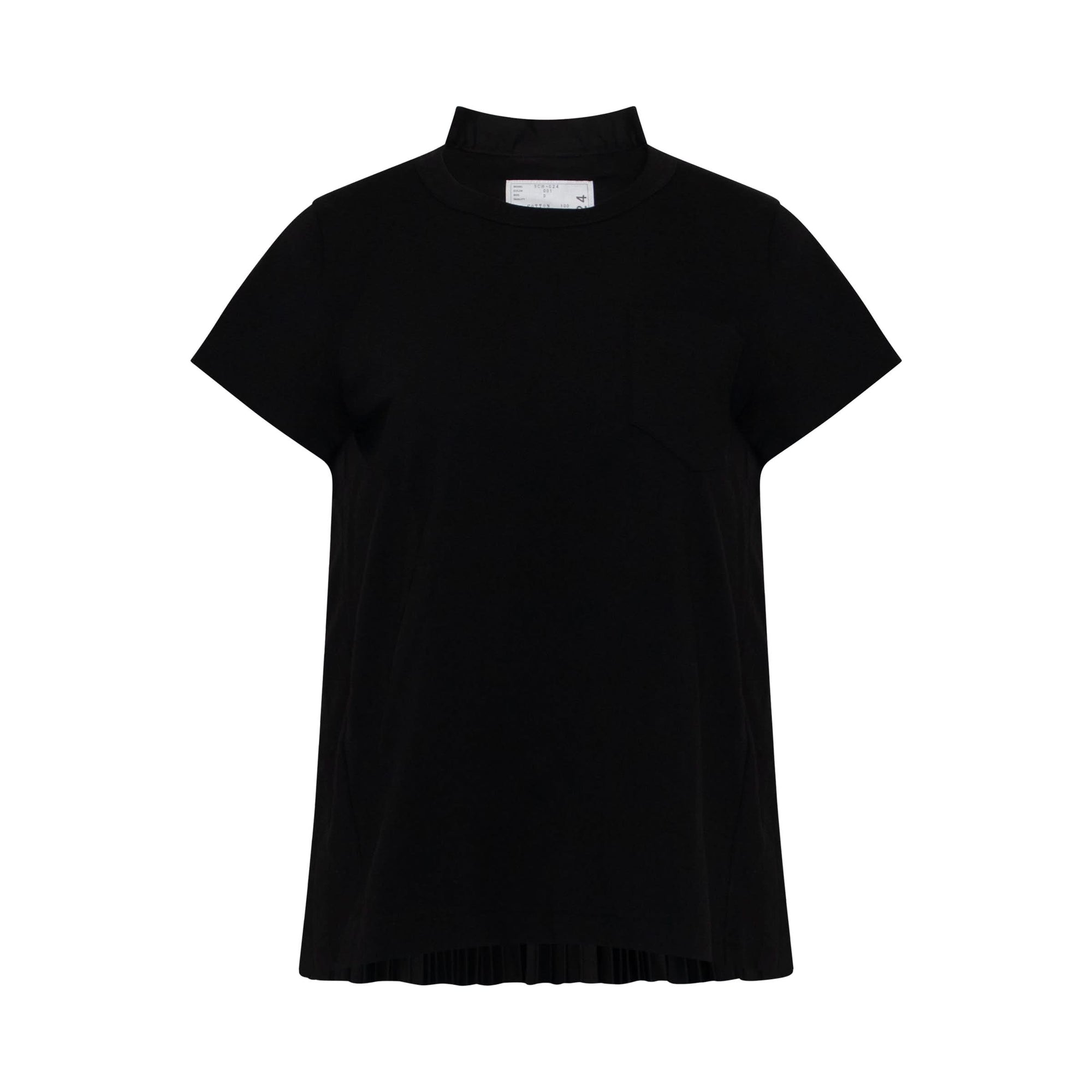 Classic Pleated Back T-Shirt in Black