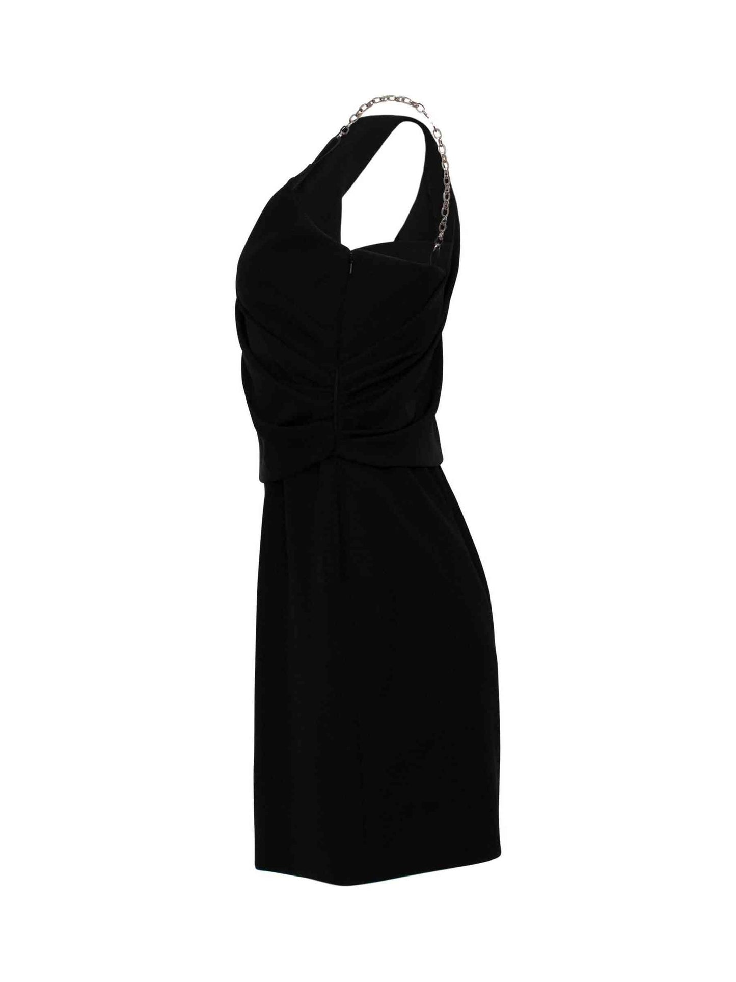 Short Dress with Drapped Top in Black