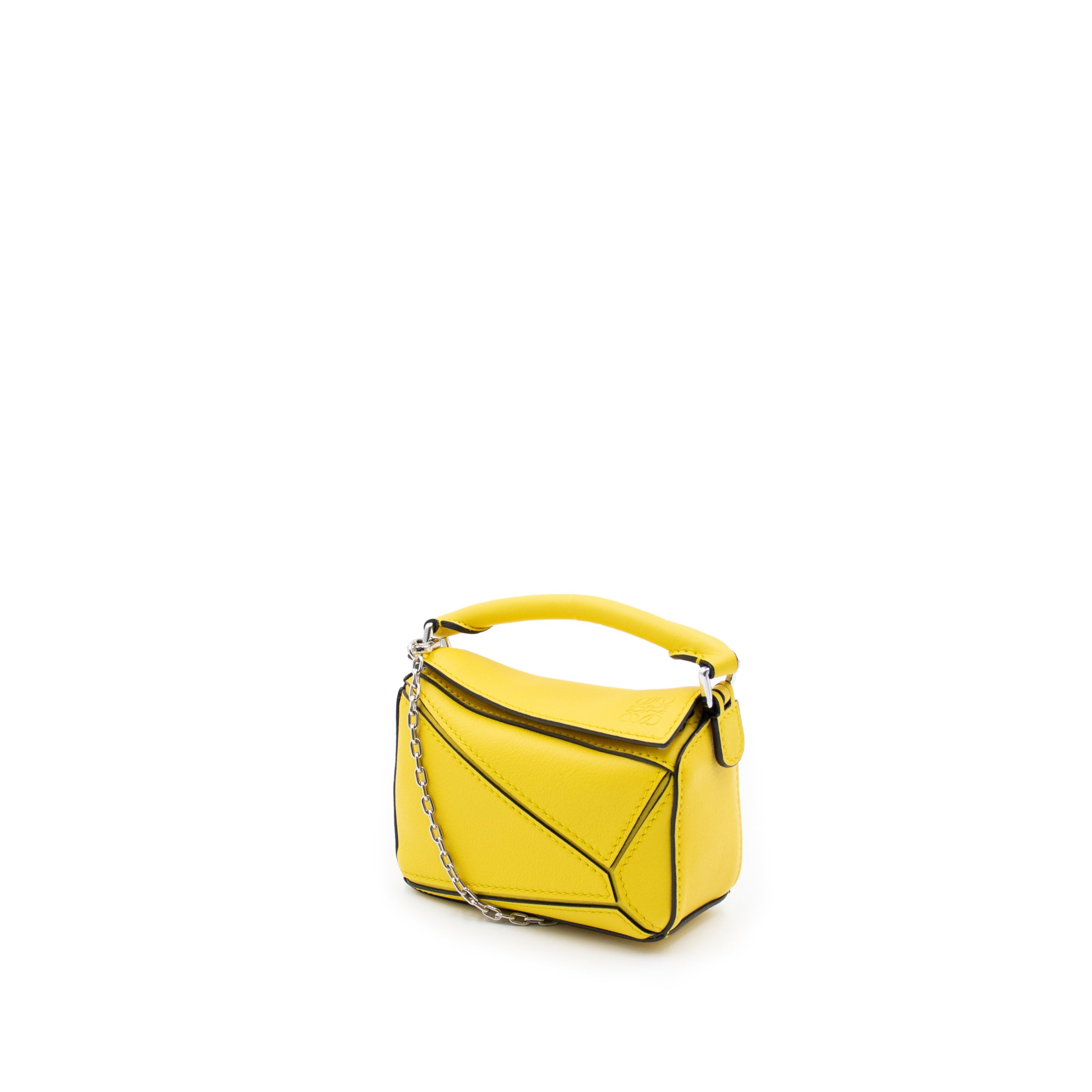 LOEWE Nano Puzzle Bag in Classic Calfskin in Yellow
