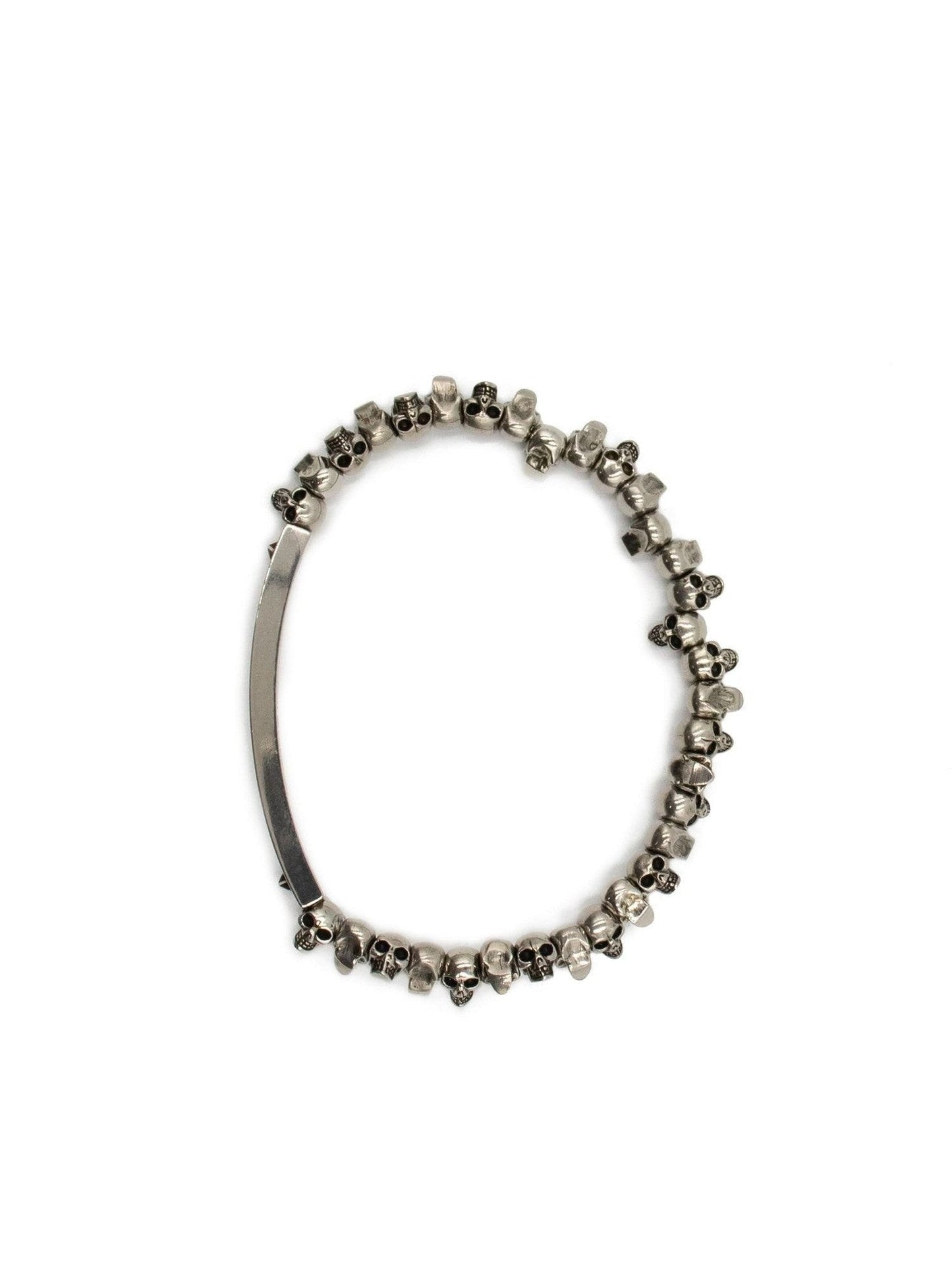Alexander Mcqueen Logo Skull Bead Bracelet in Silver