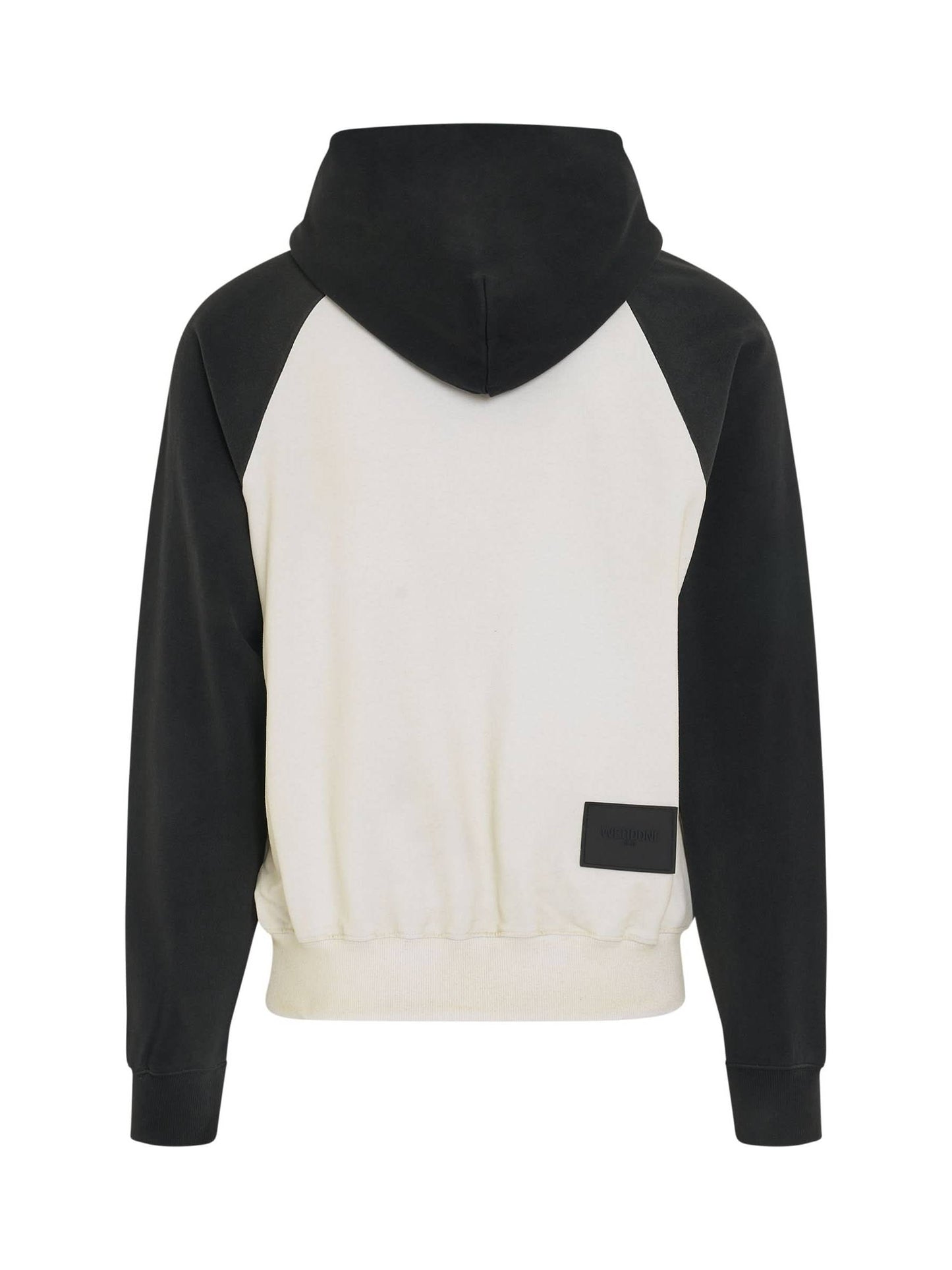 Washed Rabbit Print Hoodie in Washed Black