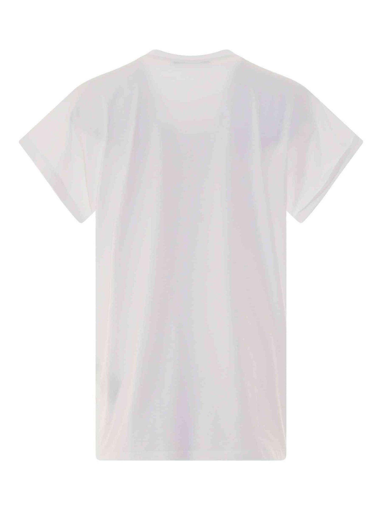 Short Sleeve Rhinestone Logo T-Shirt in White