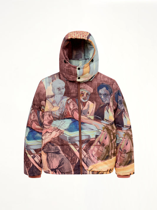 Domino Player Puffer Jacket in Multicolour