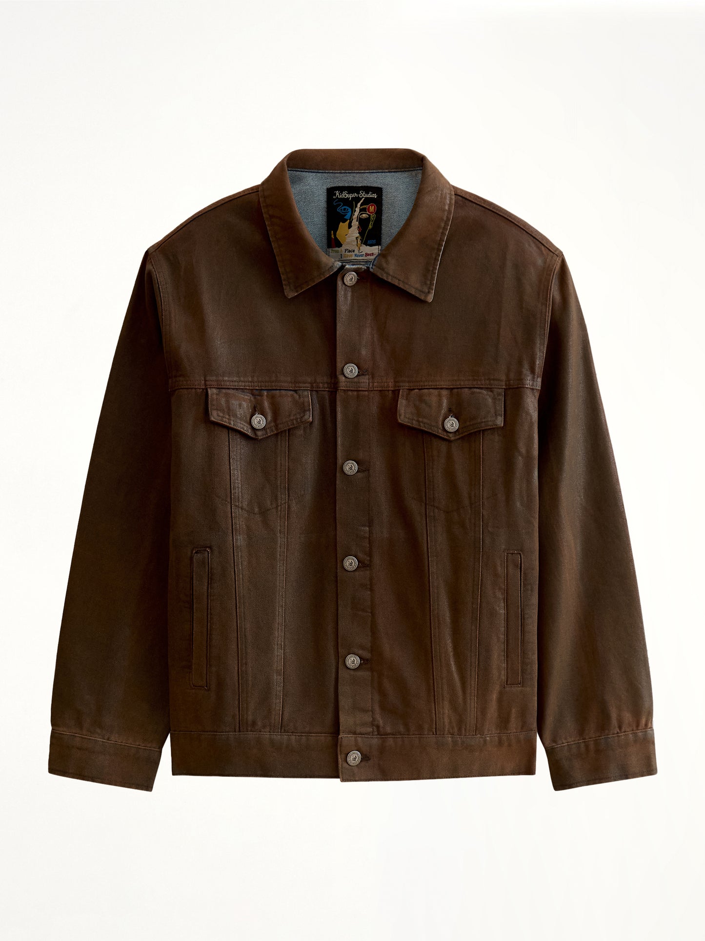 Mud Wash Denim Jacket in Brown