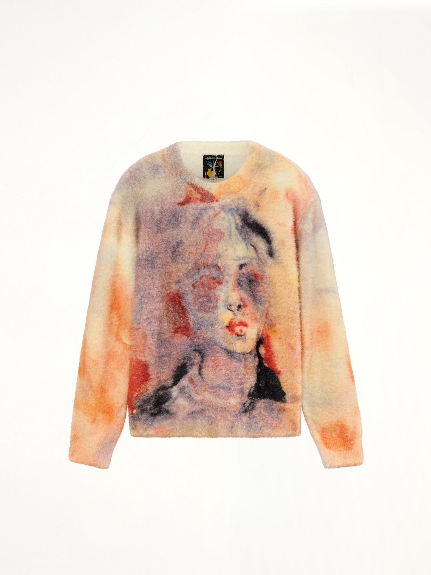 Watercolour Face Mohair Sweater in Multicolour