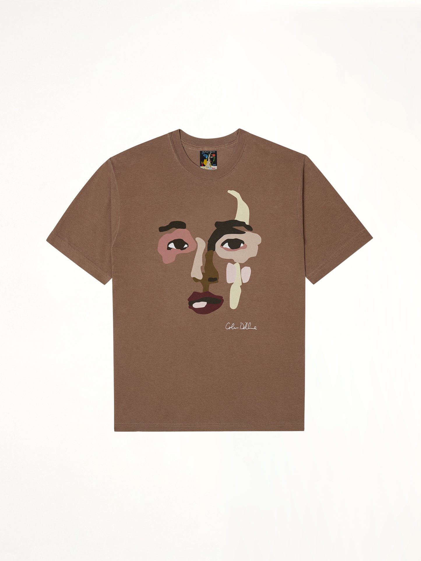 Face Graphic T-Shirt in Brown