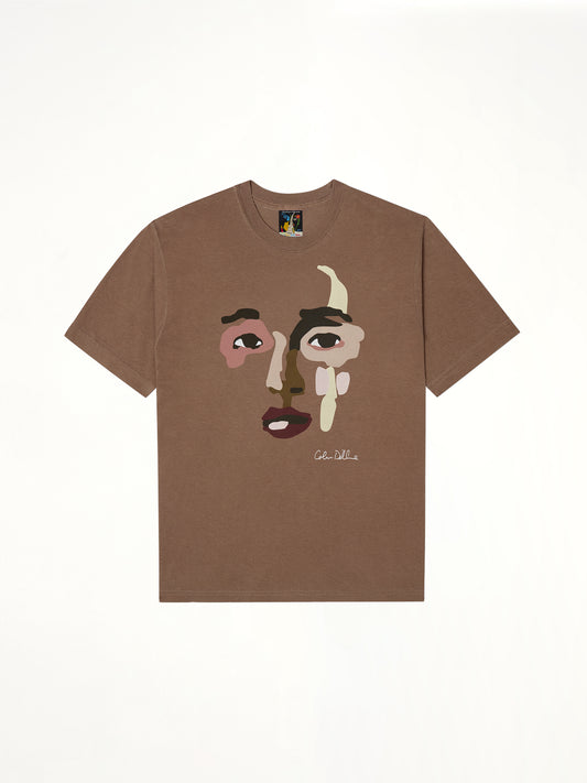 Face Graphic T-Shirt in Brown