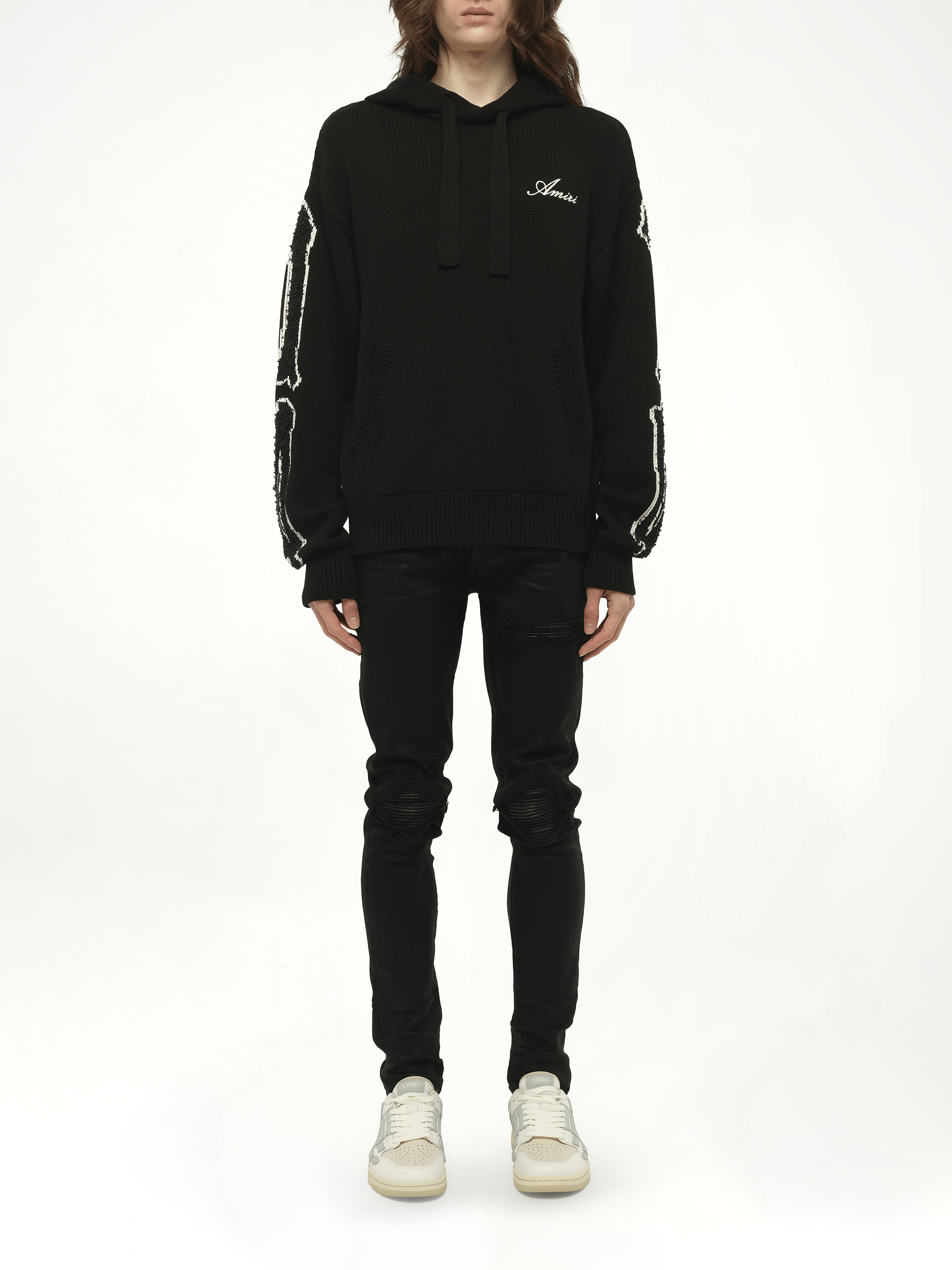Bones Hoodie in Black/White