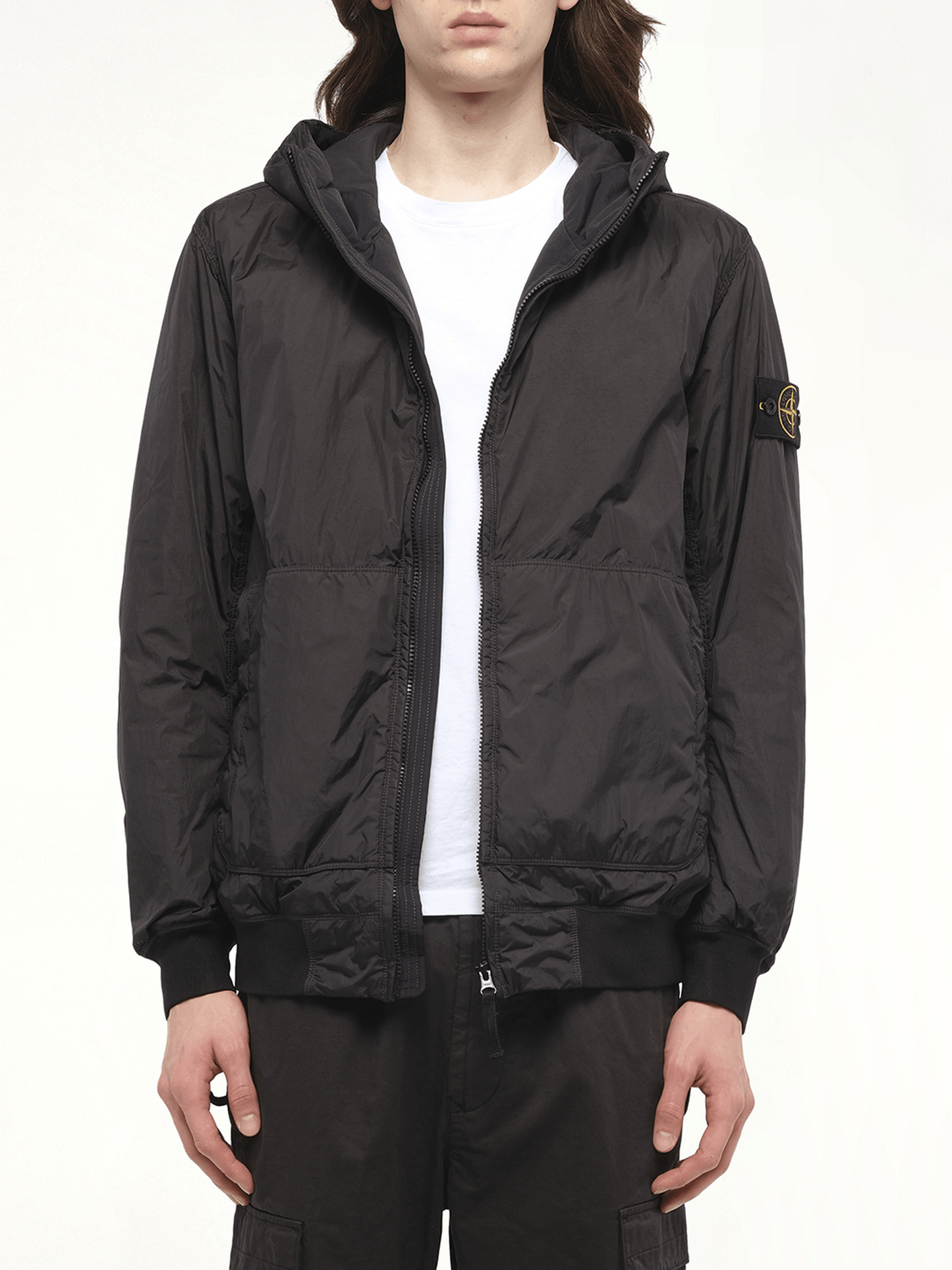 410001 Garment Dyed Crinkle Reps Jacket in Black