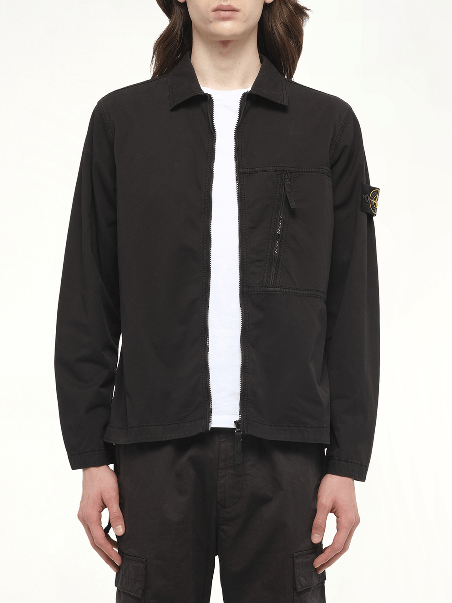 120000 Supima Overshirt in Black