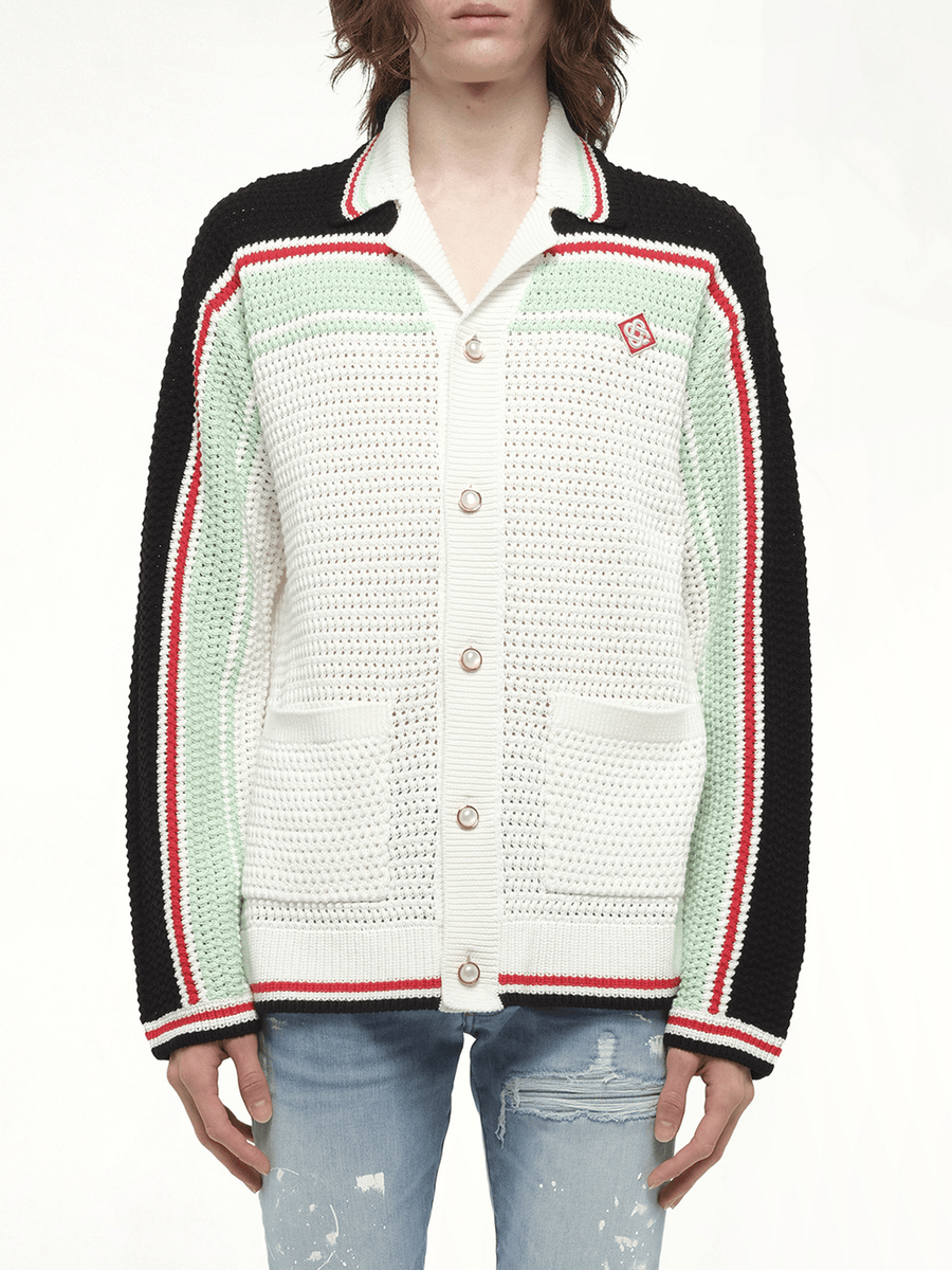 Faux Crochet Shirt in Multicolour