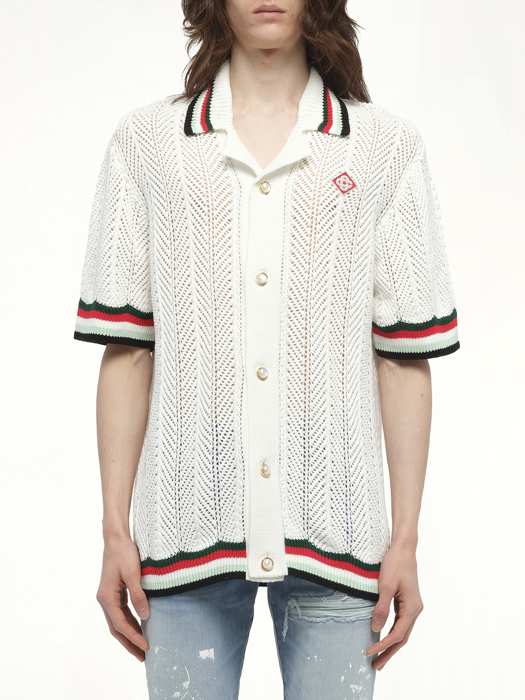 Sporty Crochet Shirt in Multicolour