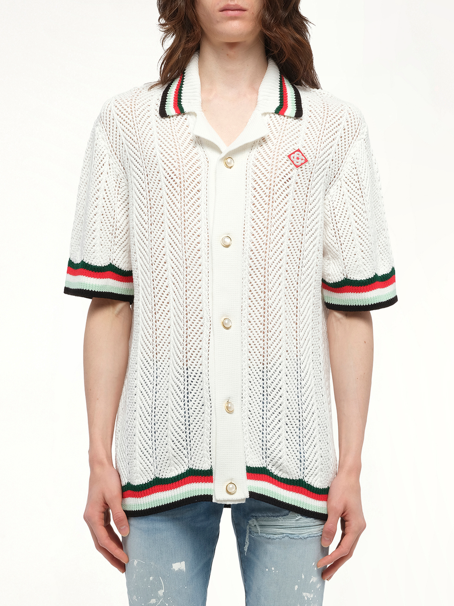 Sporty Crochet Shirt in Multicolour