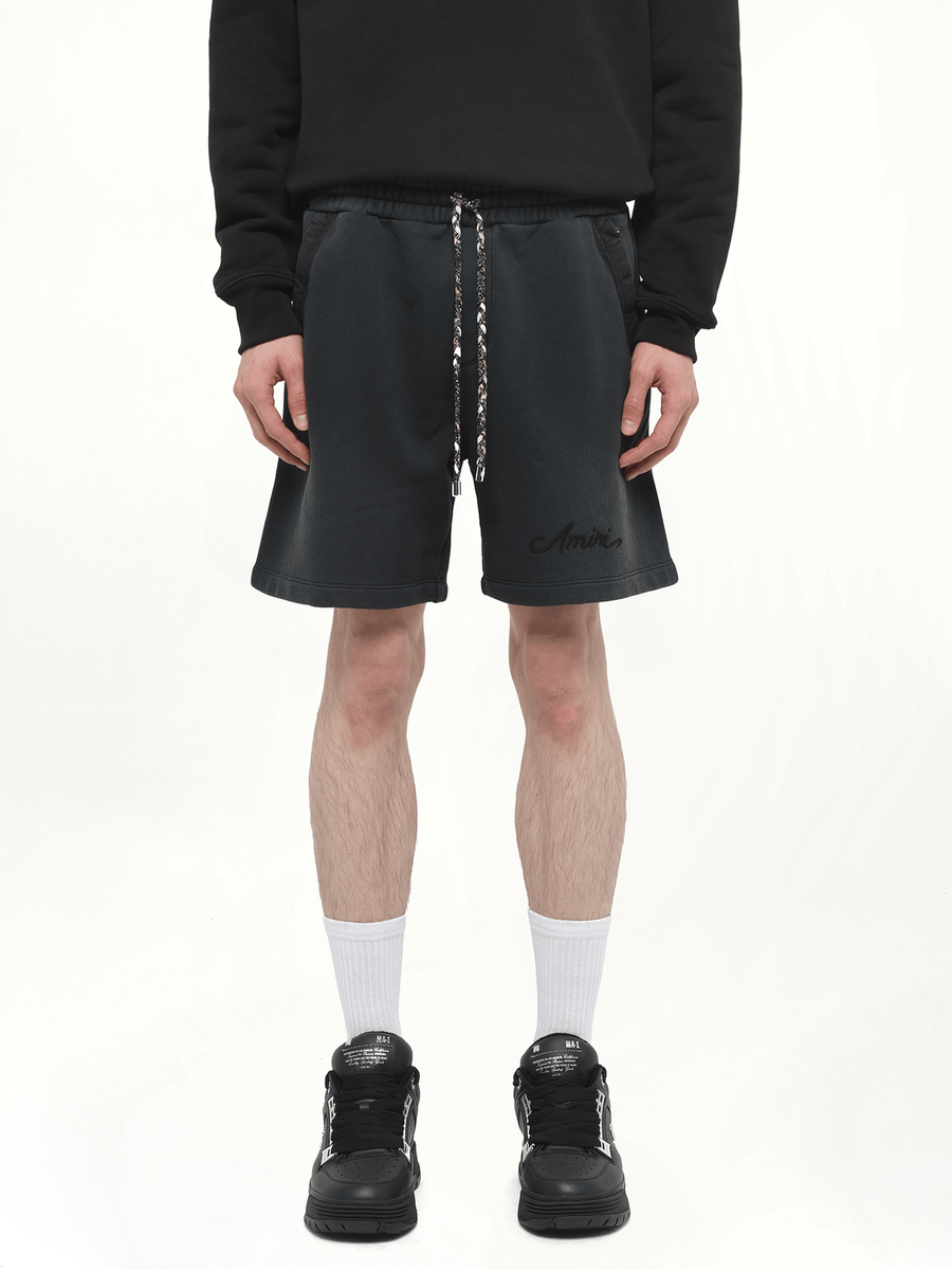 Bleach Bandana Shorts in Black
