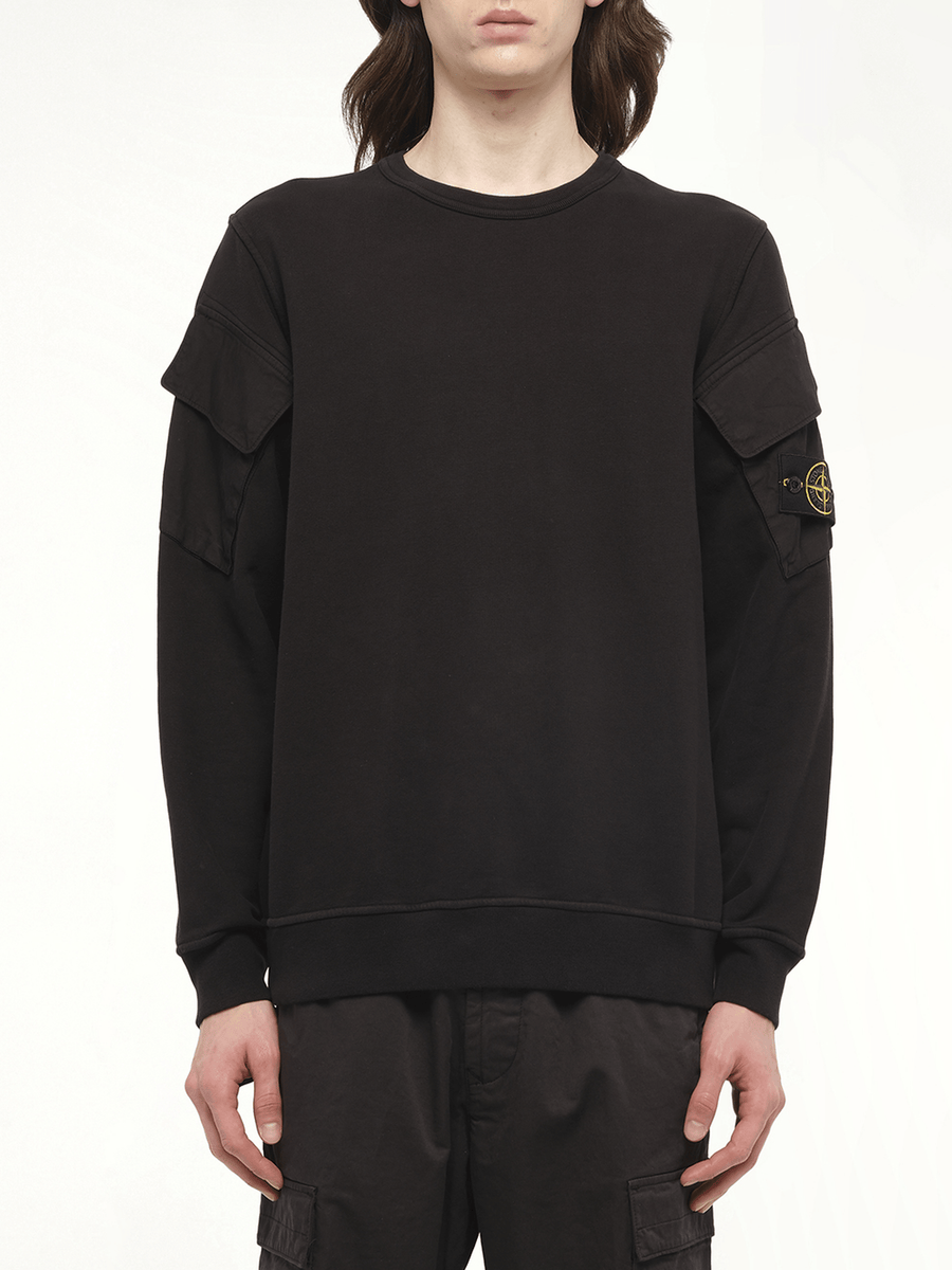 610000 Cotton Fleece Sweatshirt in Black