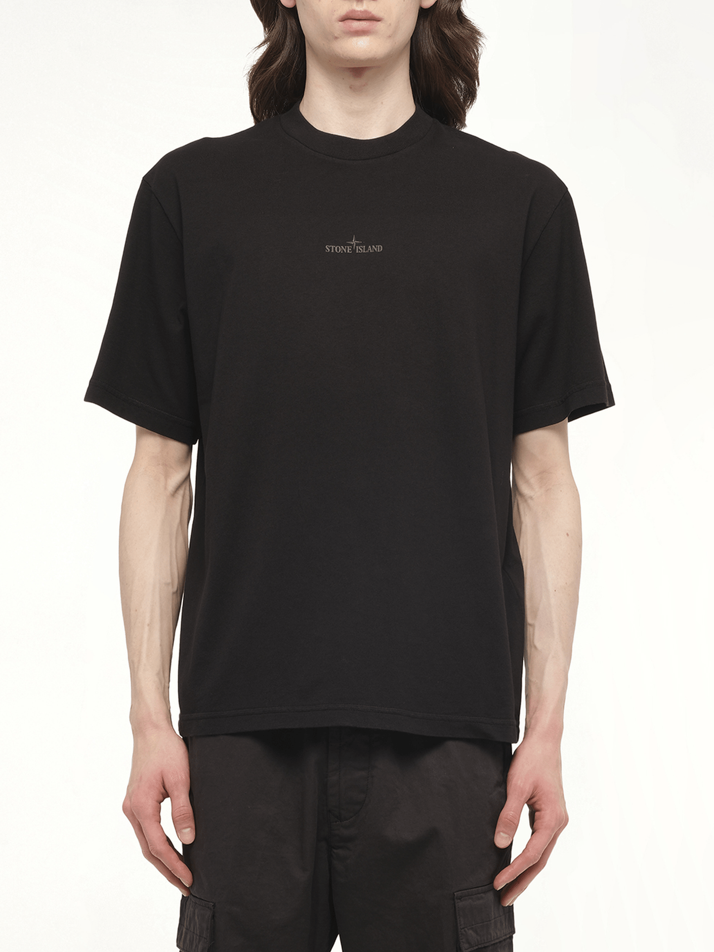 210003 Industrial Print S/S T-Shirt in Black