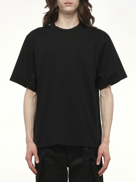 SACAI - Mens Suiting x Cotton Jersey T-Shirt in Black