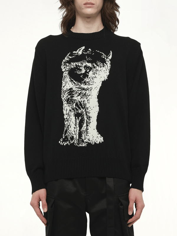 WHERE THE WILD THINGS ARE Wool Knit Pullover in Black