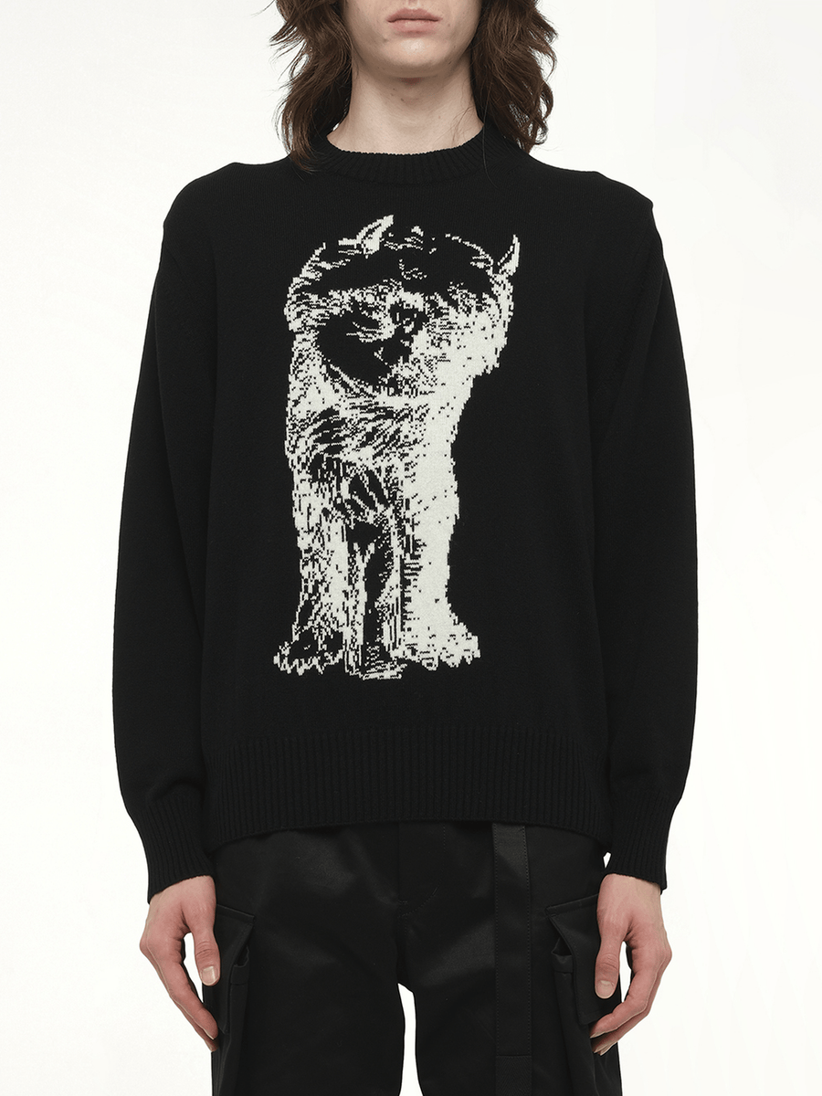 WHERE THE WILD THINGS ARE Wool Knit Pullover in Black