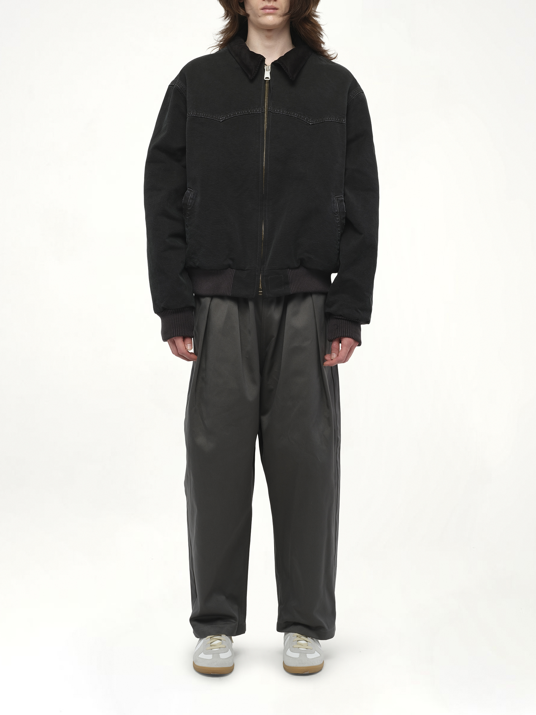 Workwear Jacket in Washed Black