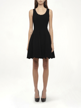 Emb Rose Mini Dress in Black