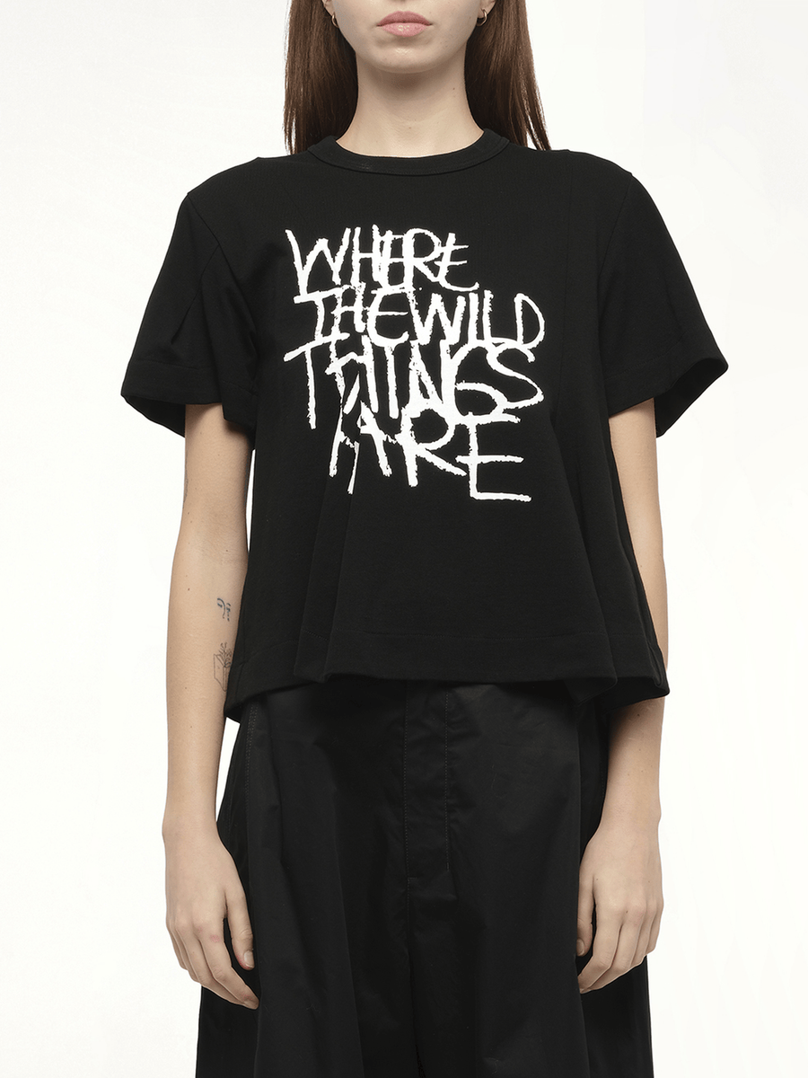 WHERE THE WILD THINGS ARE Cotton Jersey T-Shirt in Black