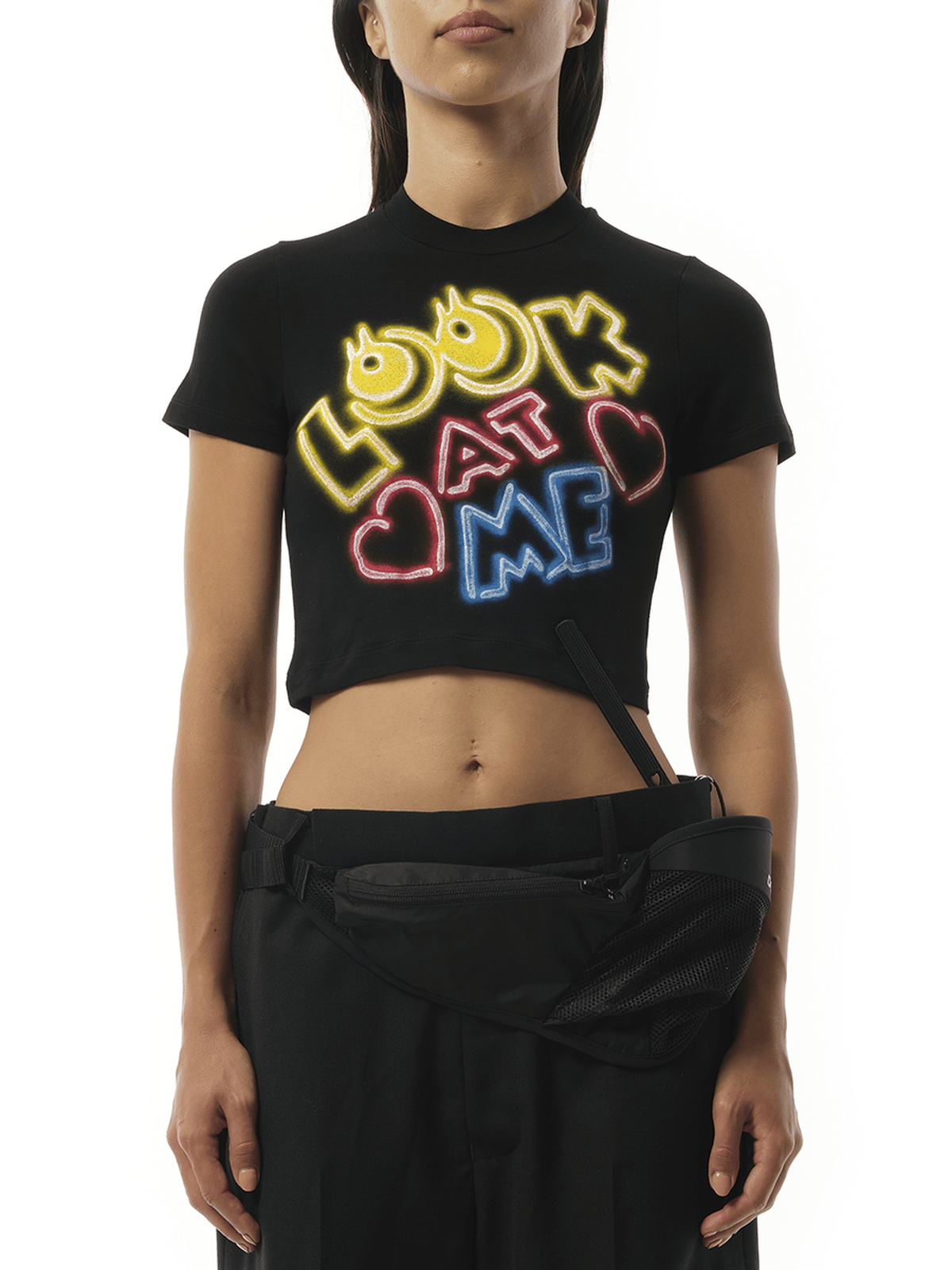 Doublet English Fan-Service Neon Paint T-Shirt in Black