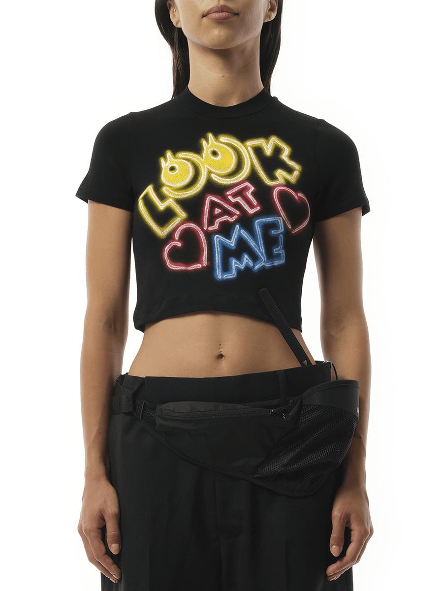 Doublet English Fan-Service Neon Paint T-Shirt in Black