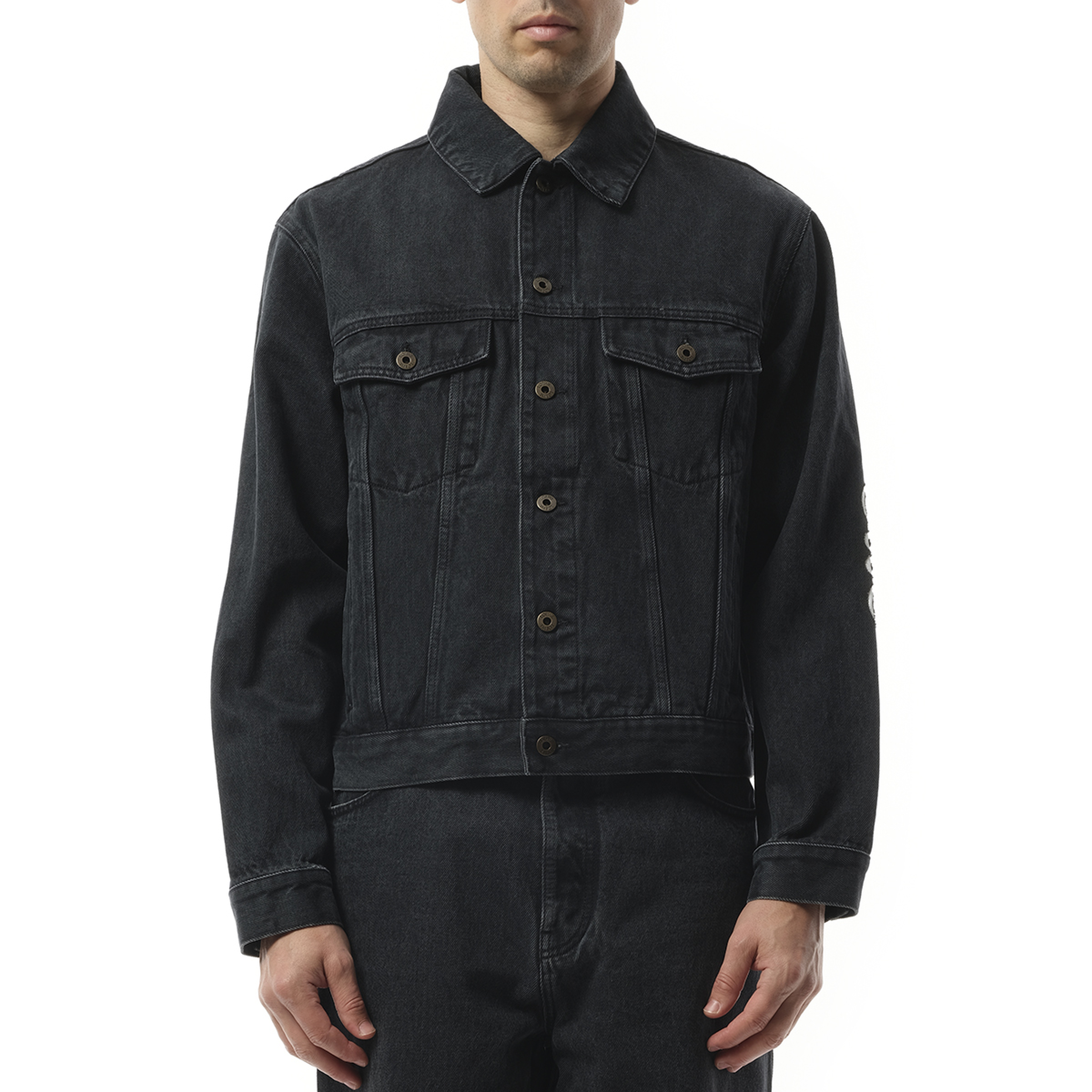 Anagram Denim Jacket in Black