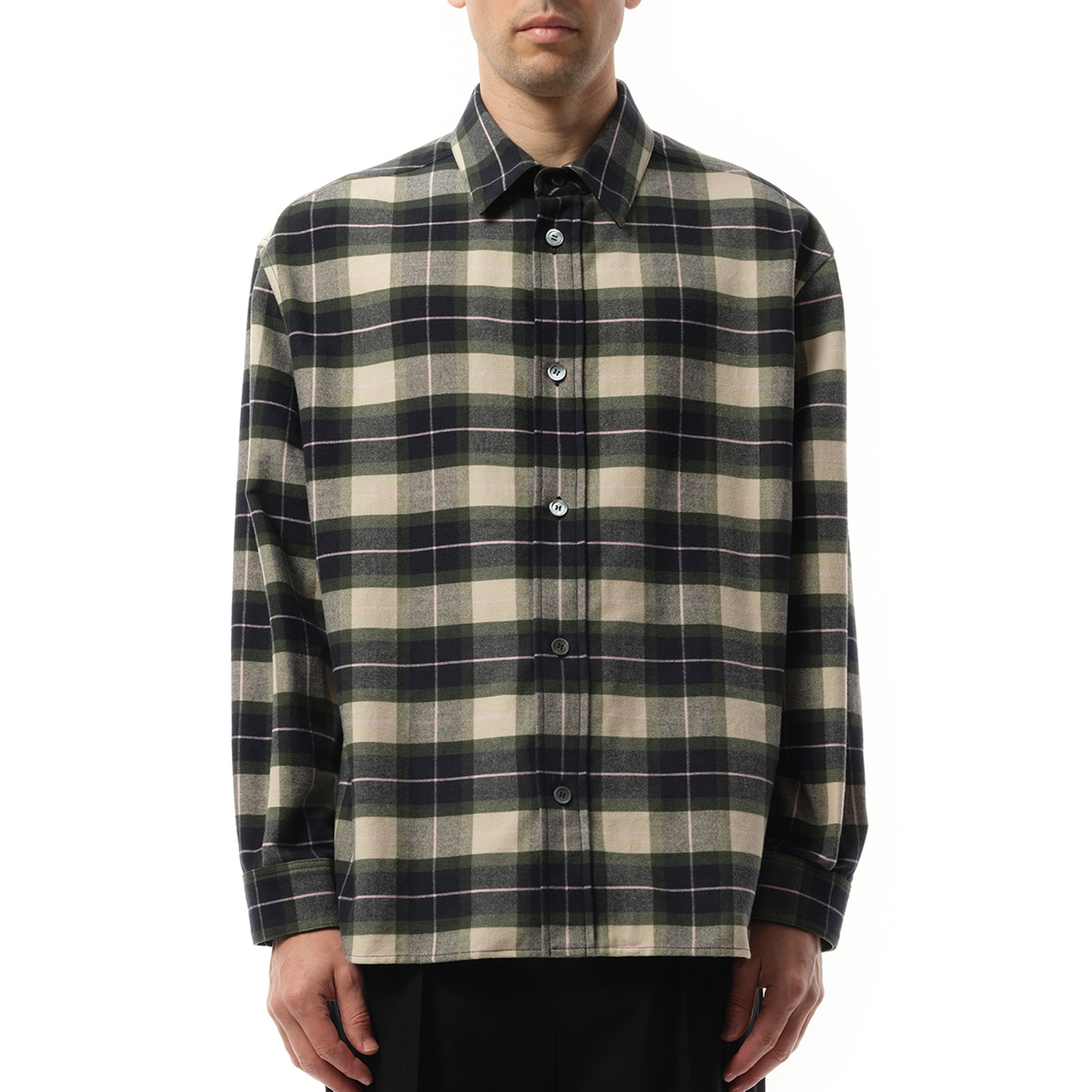 Check Overshirt in Green/Multicolour