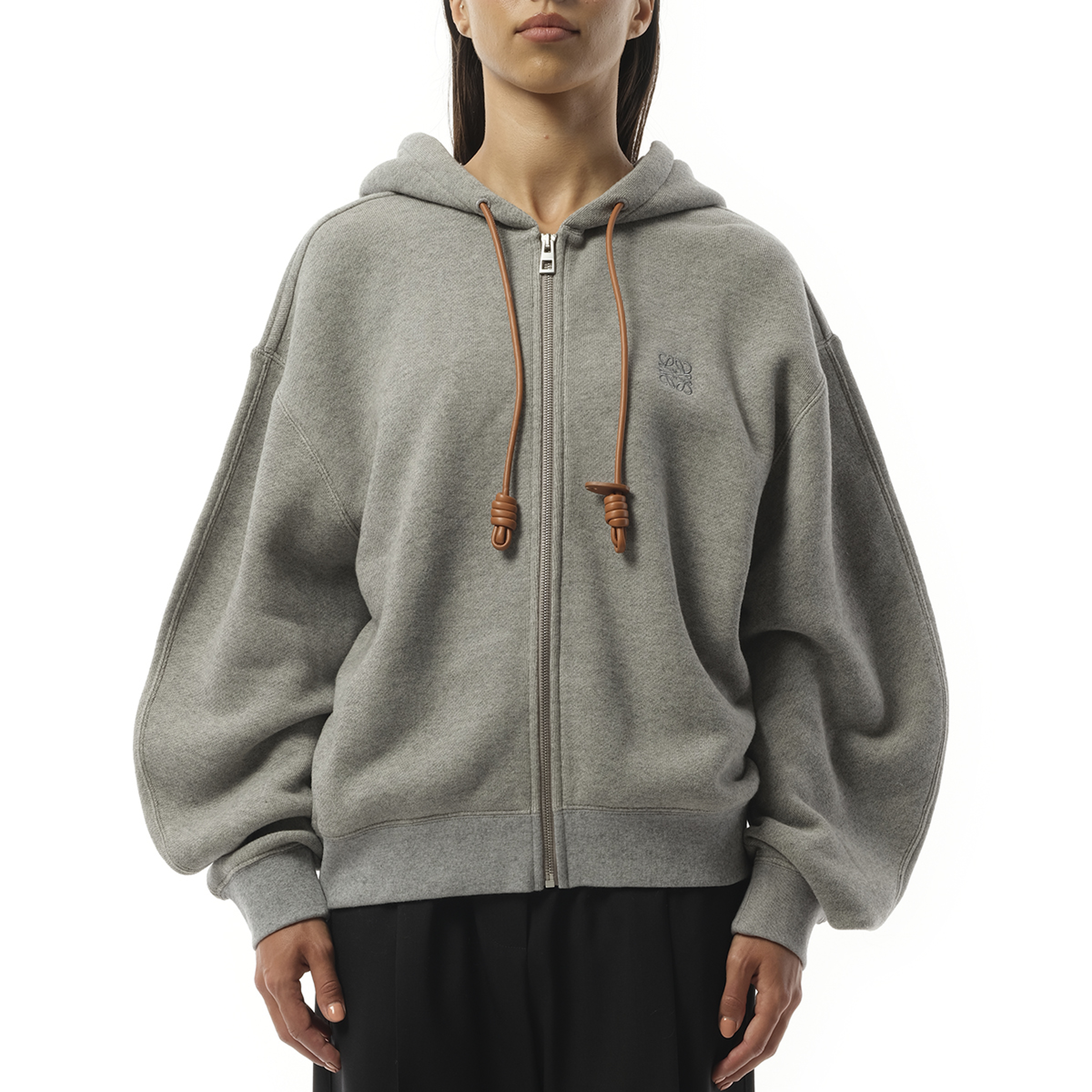 Flamenco Zip Hoodie in Grey Melange