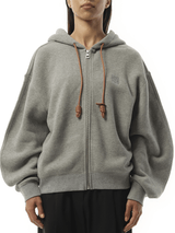 Loewe Flamenco Zip Hoodie in Grey Melange