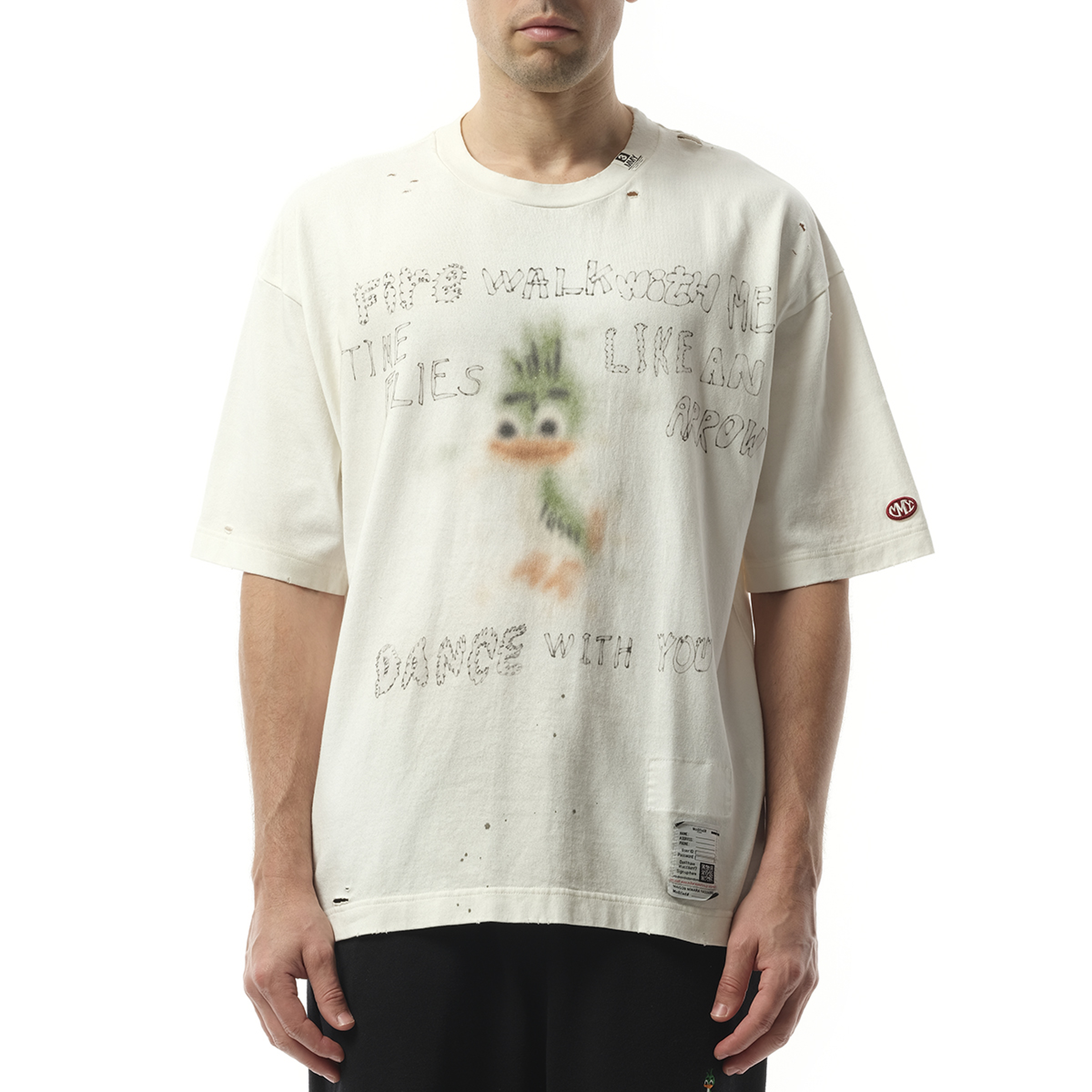Distressed T-Shirt in White