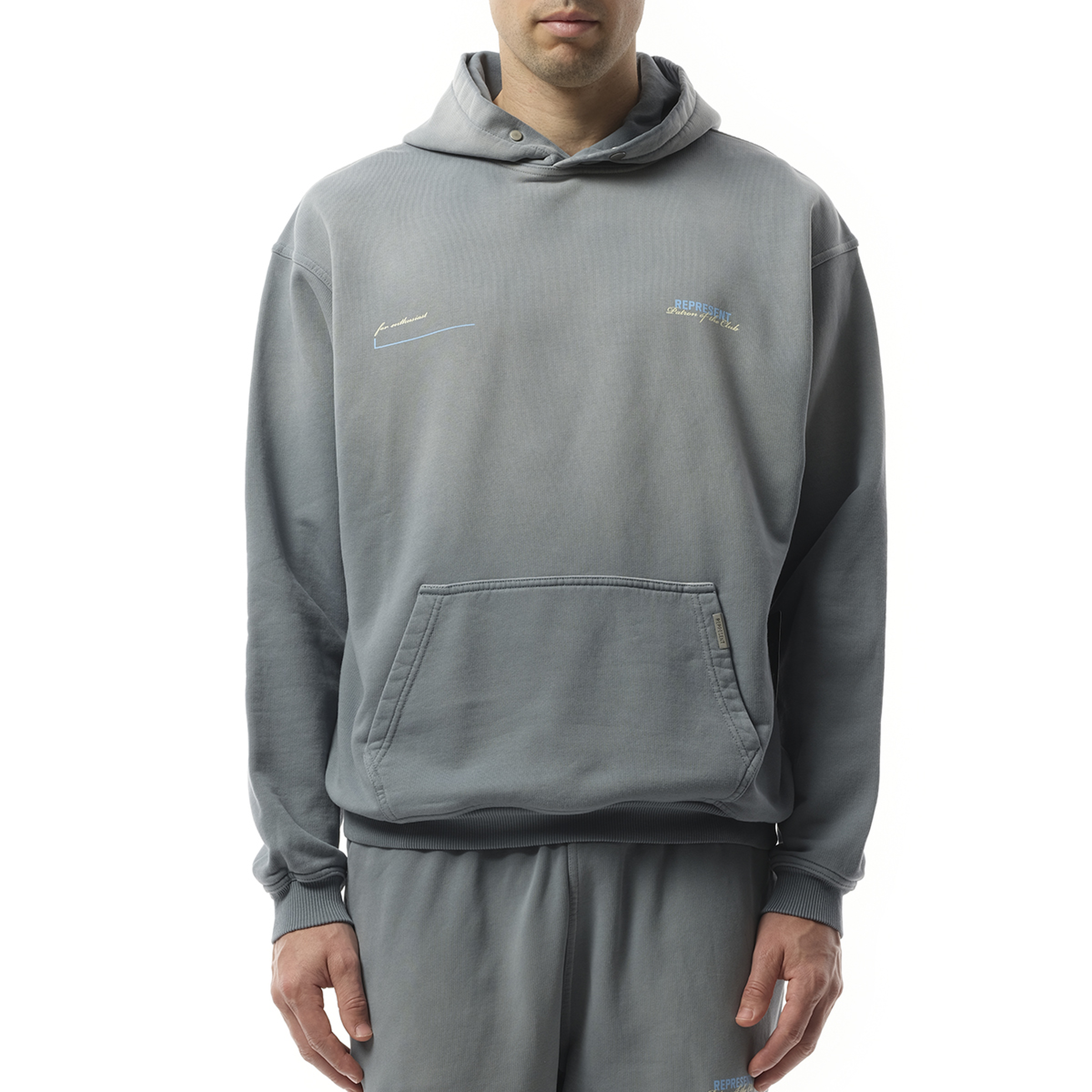 Patron of The Club Hoodie in Washed Grey
