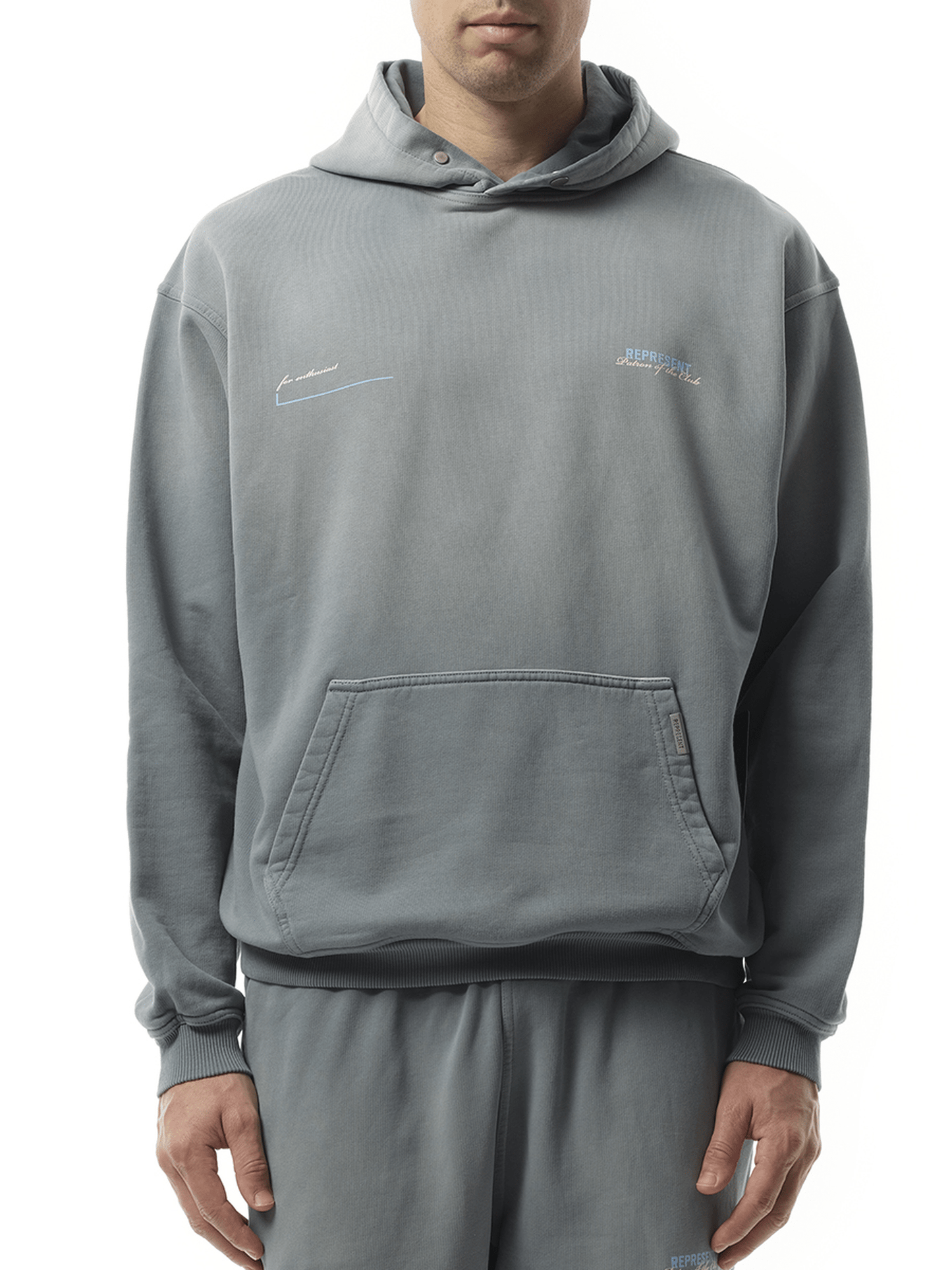 Represent Patron of The Club Hoodie in Washed Grey
