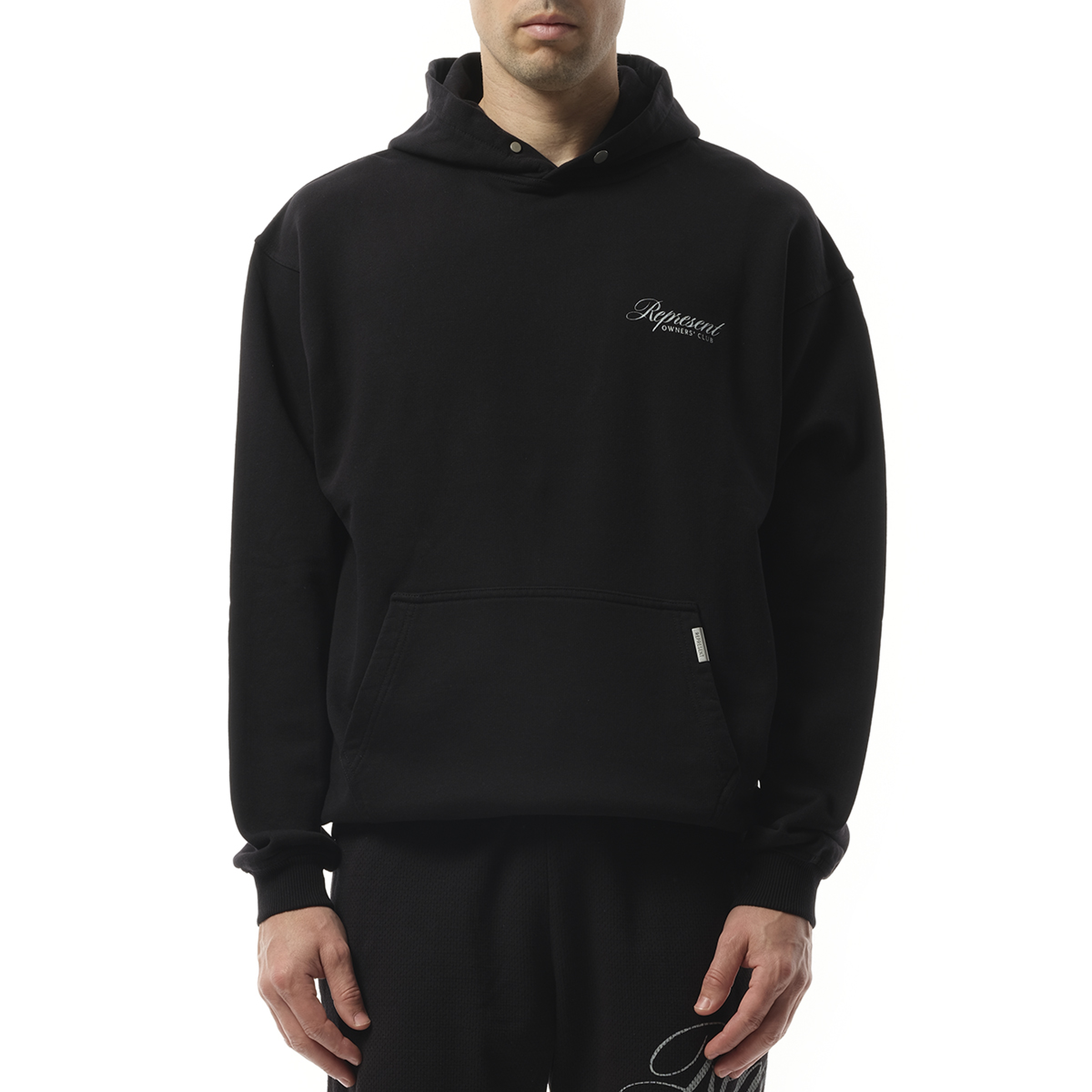 Represent Owners Club Script Hoodie in Black