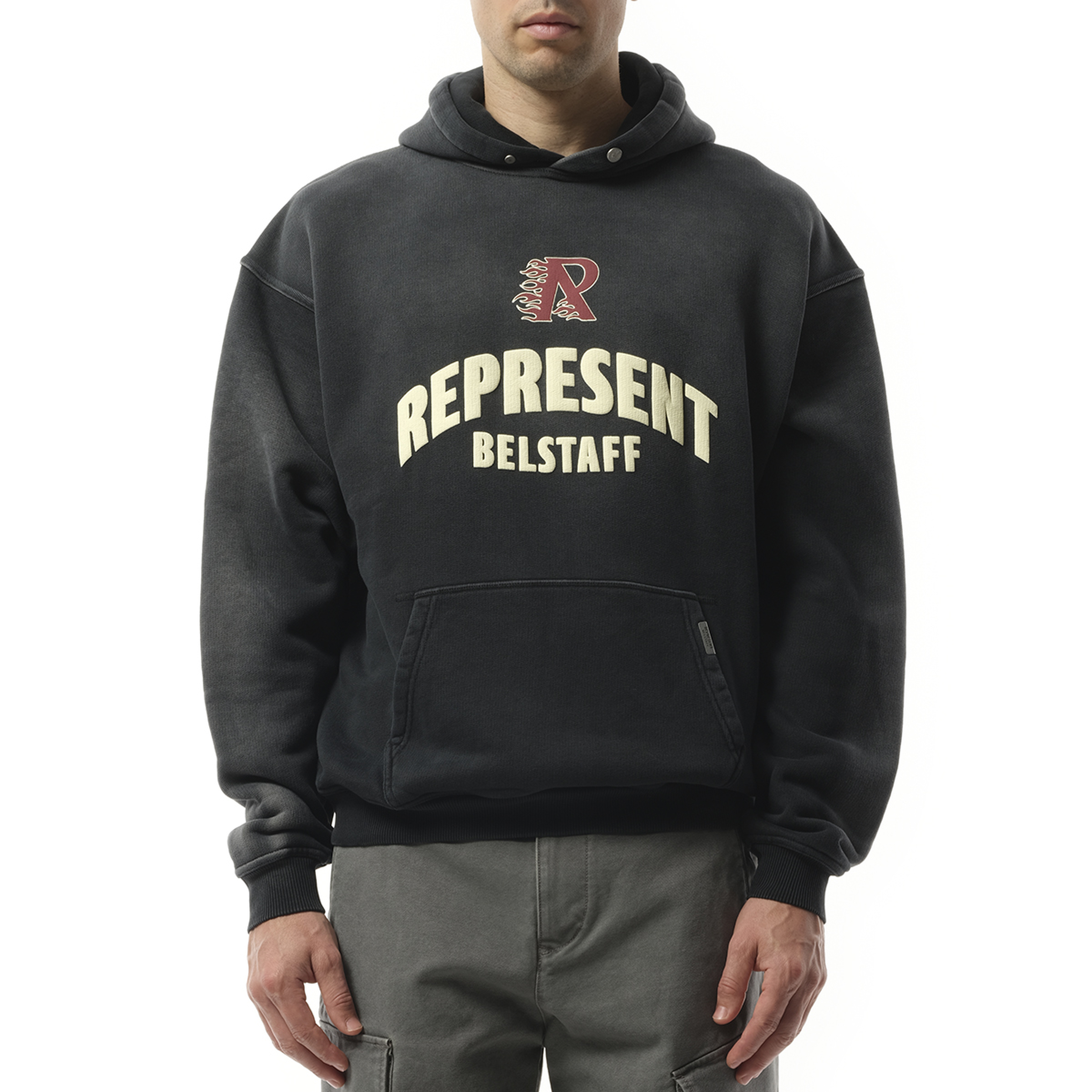 Represent X Belstaff Flame Pheonix Hoodie in Shadow