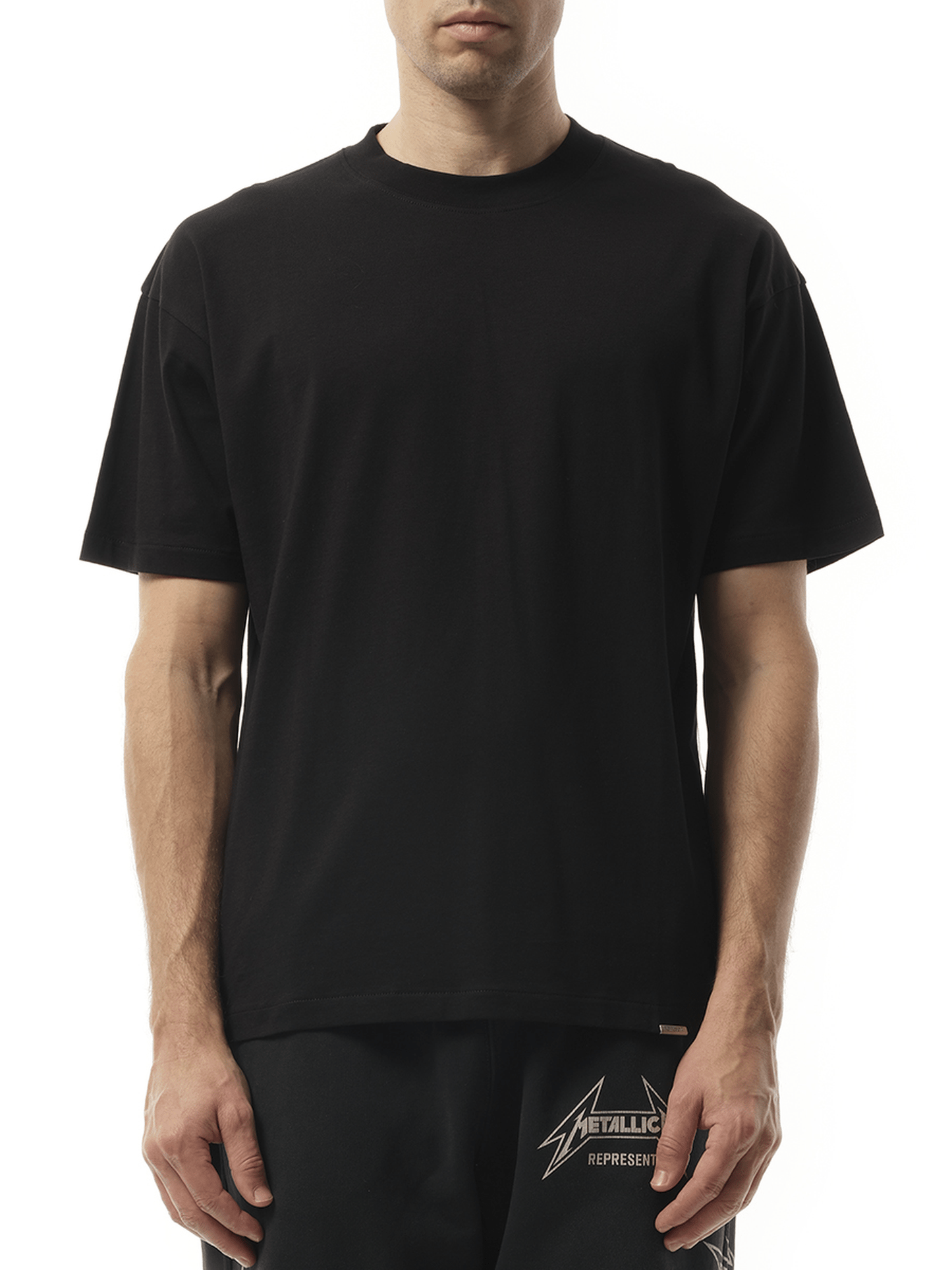 Represent Initial Oversized T-Shirt in Black