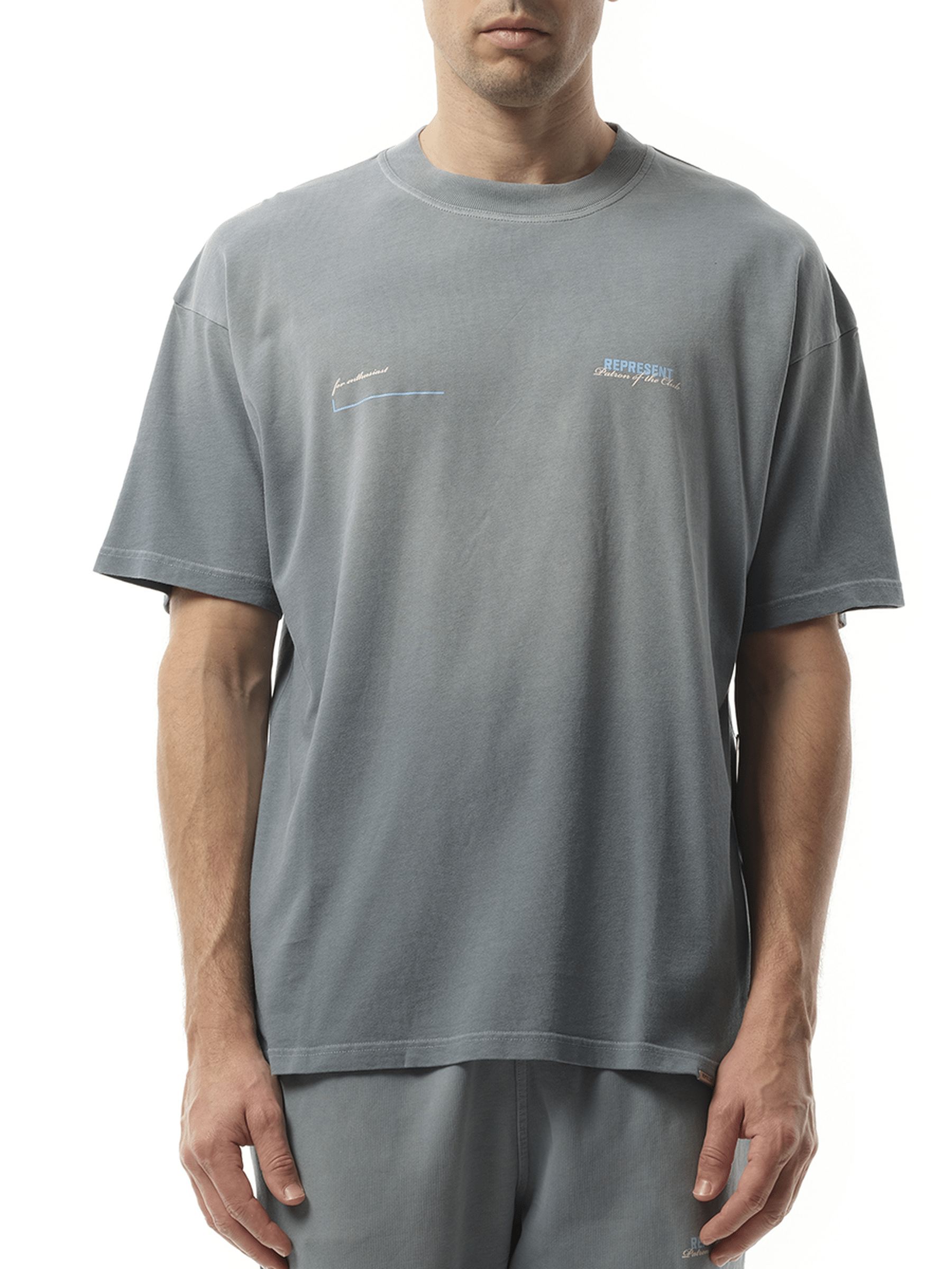 Represent Patron of The Club T-Shirt in Washed Grey