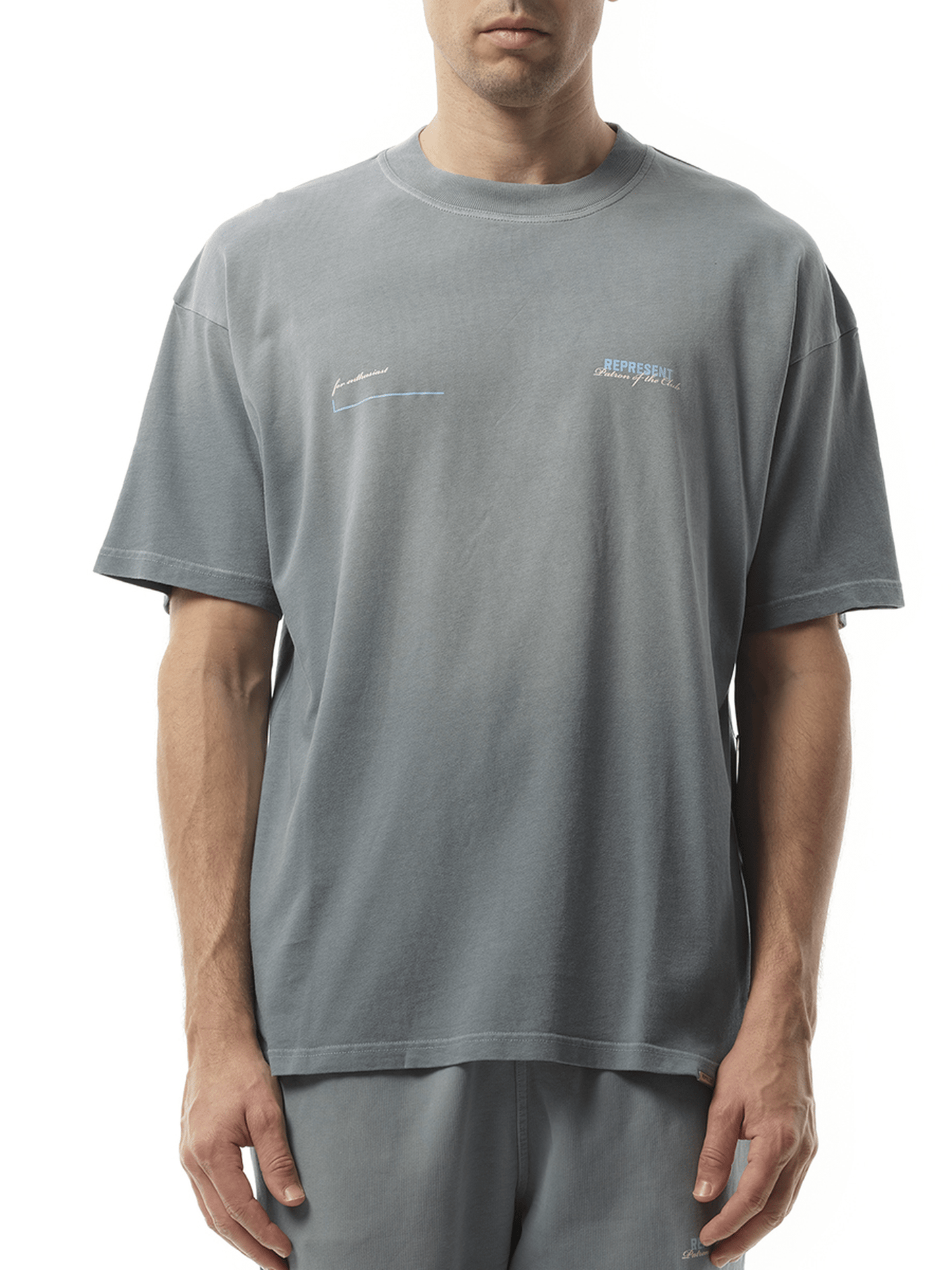 Represent Patron of The Club T-Shirt in Washed Grey