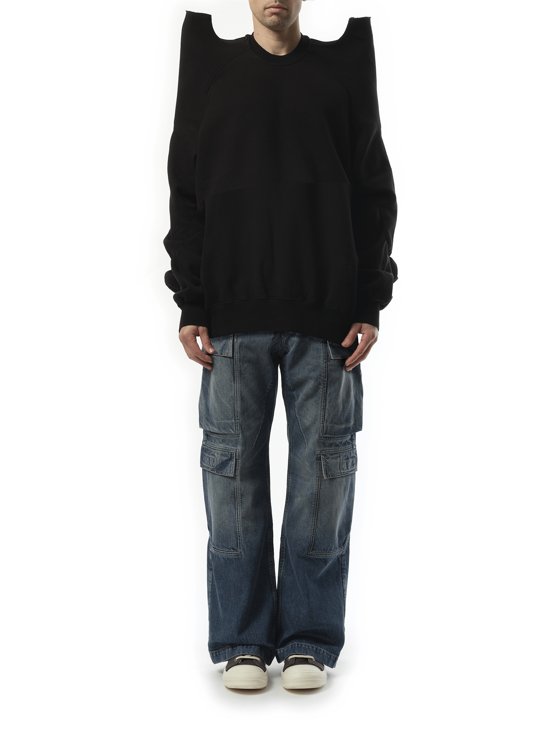 Rick Owens Drkshdw Double Cargo Jeans in Washed Indigo
