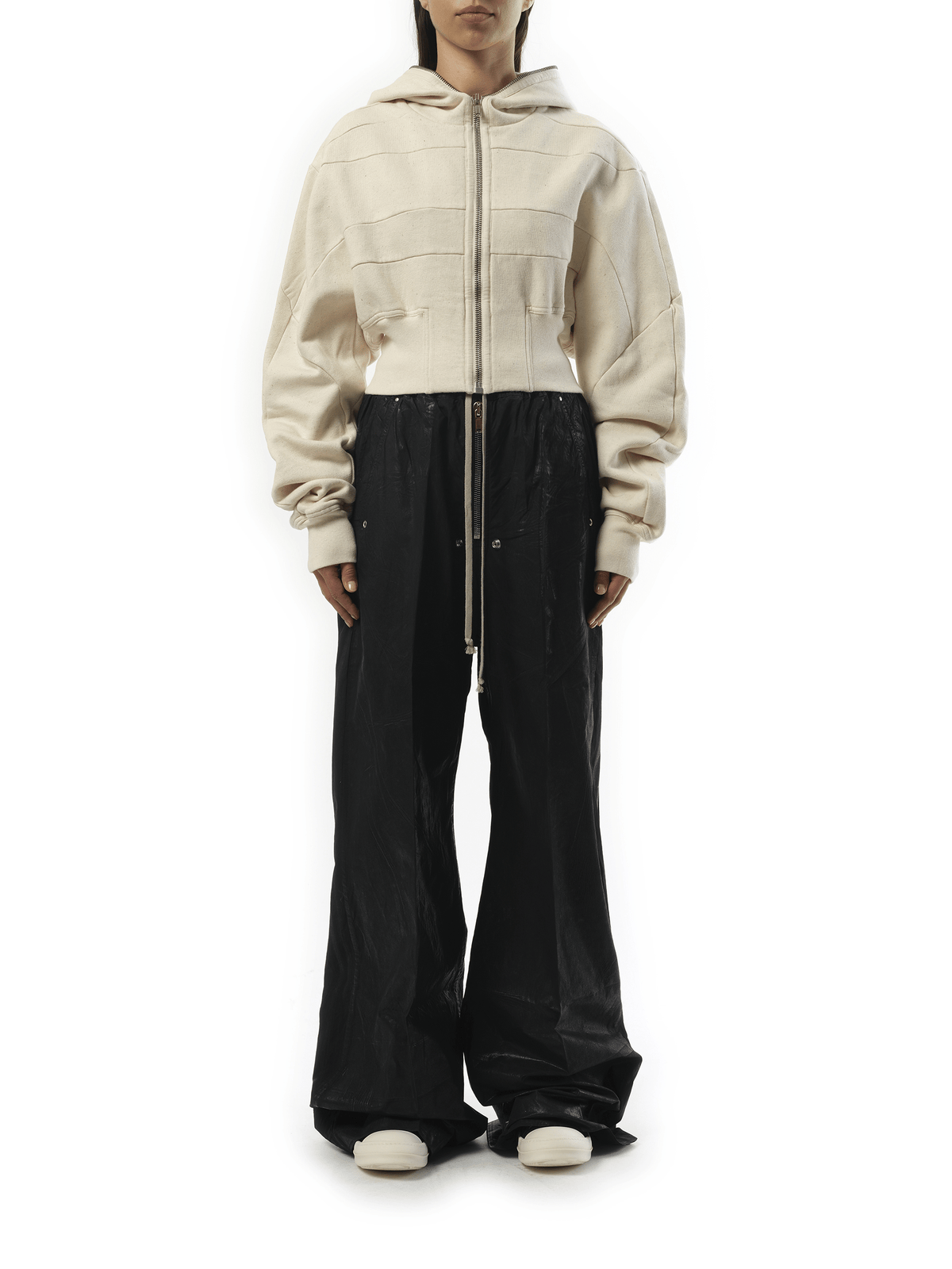 Rick Owens Drkshdw Collage Gimp Hoodie in Natural