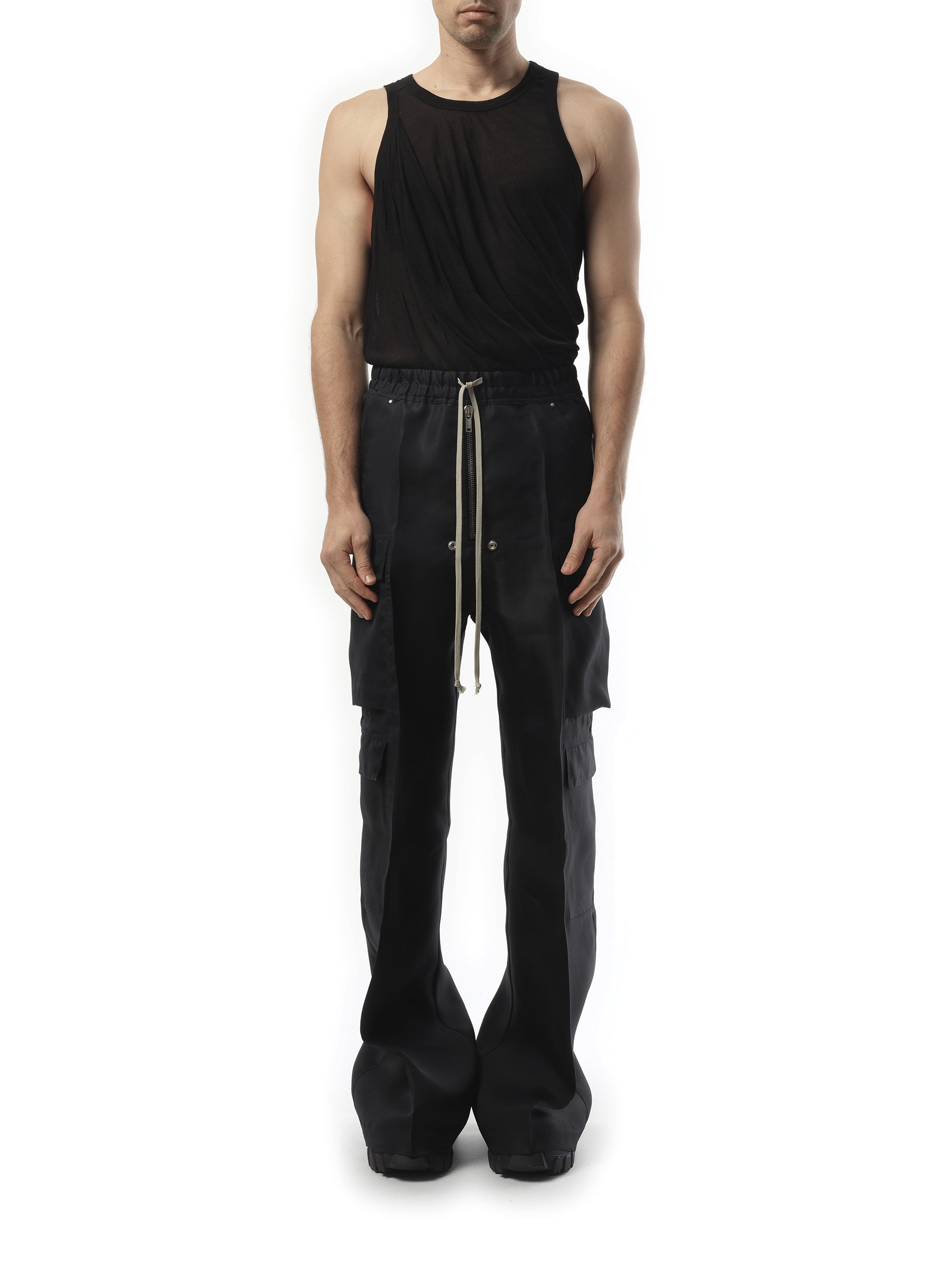 Rick Owens Silk Cargobelas in Black