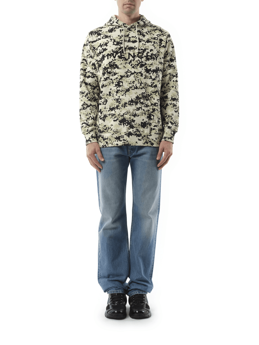 Givenchy Camo All Over Hoodie in Pearl Beige/Black