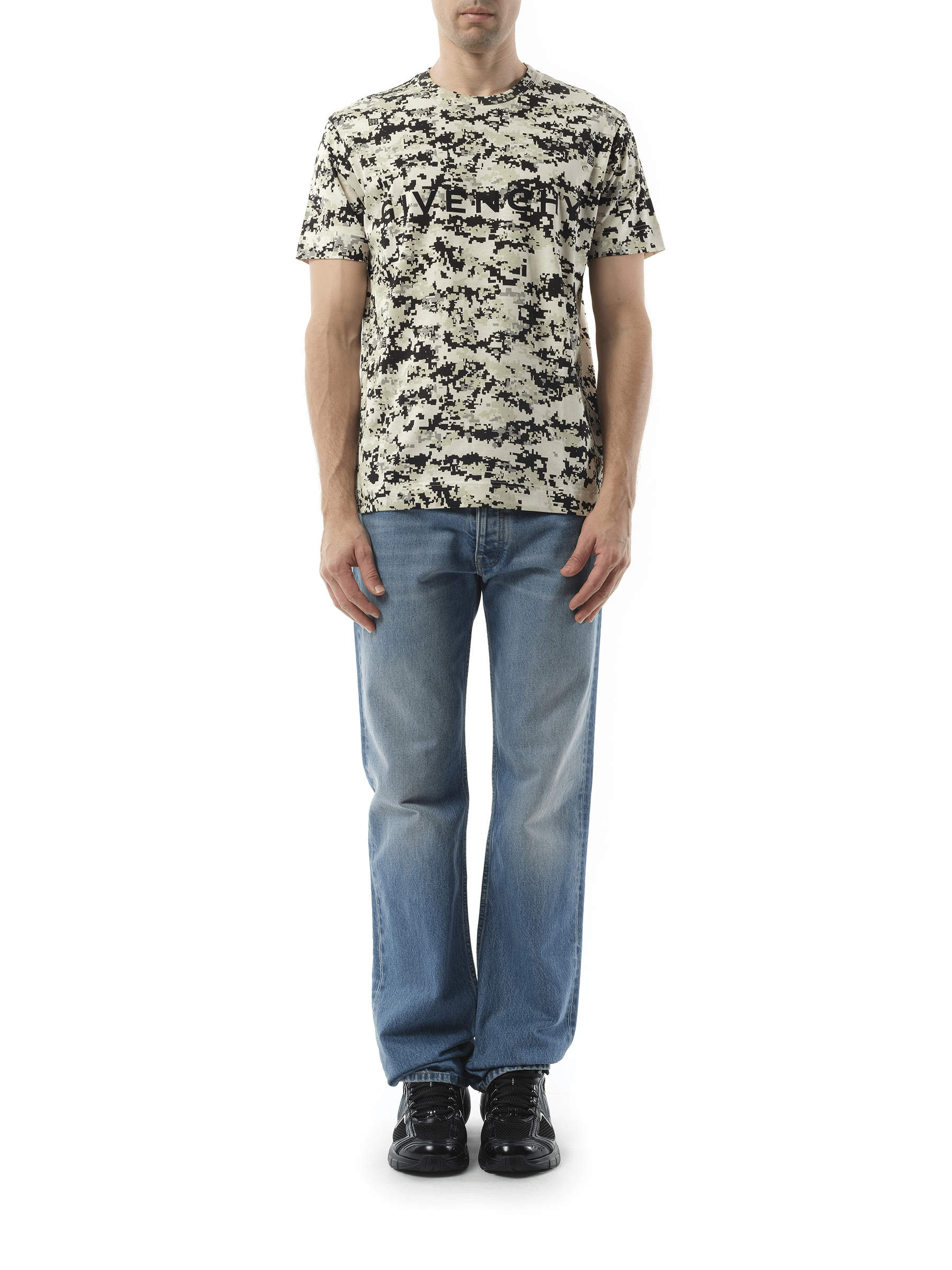 Givenchy Camo All Over T-Shirt in Beige/Black