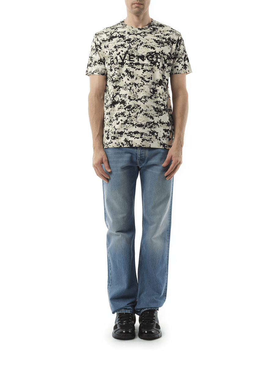 Givenchy Camo All Over T-Shirt in Beige/Black