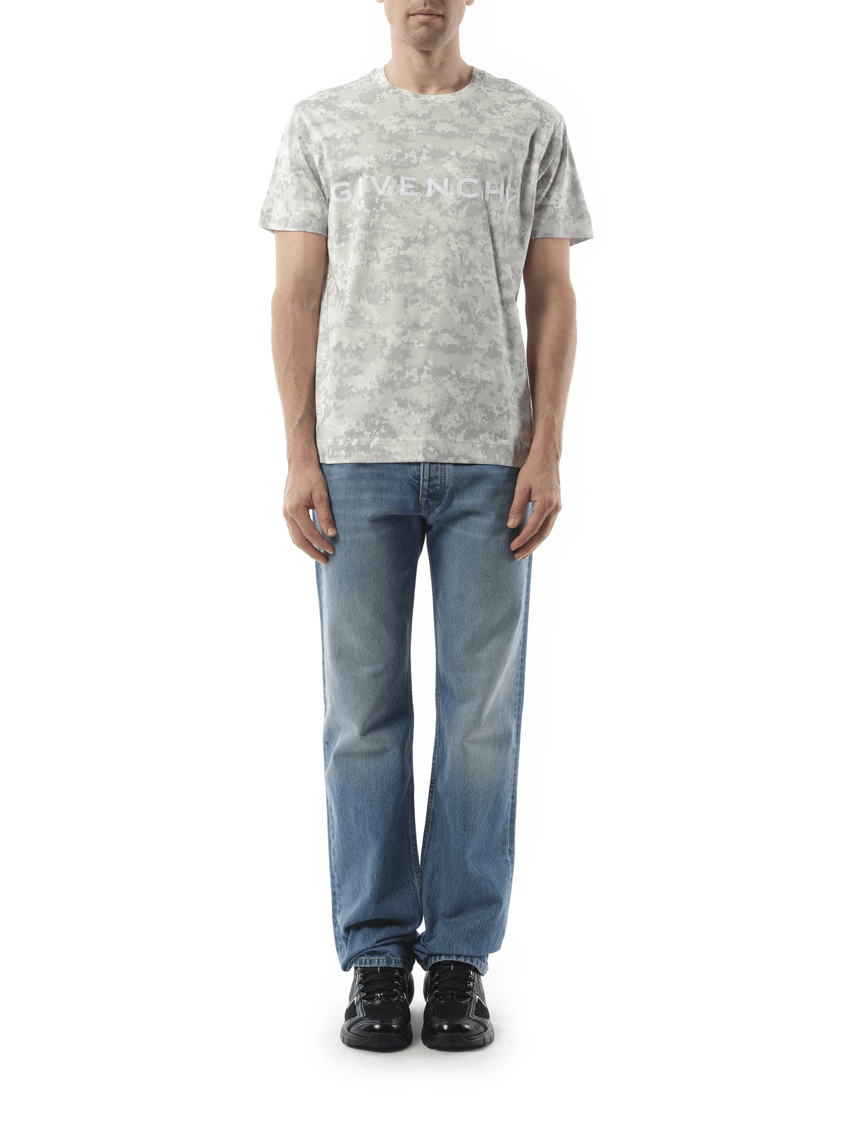 Givenchy Camo All Over T-Shirt in Pearl Grey