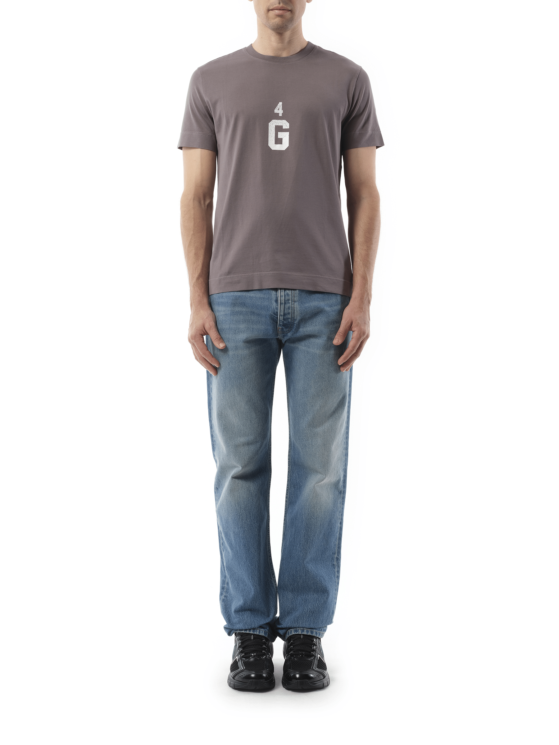 Givenchy Four G Dyed Logo T-Shirt in Quartz Grey