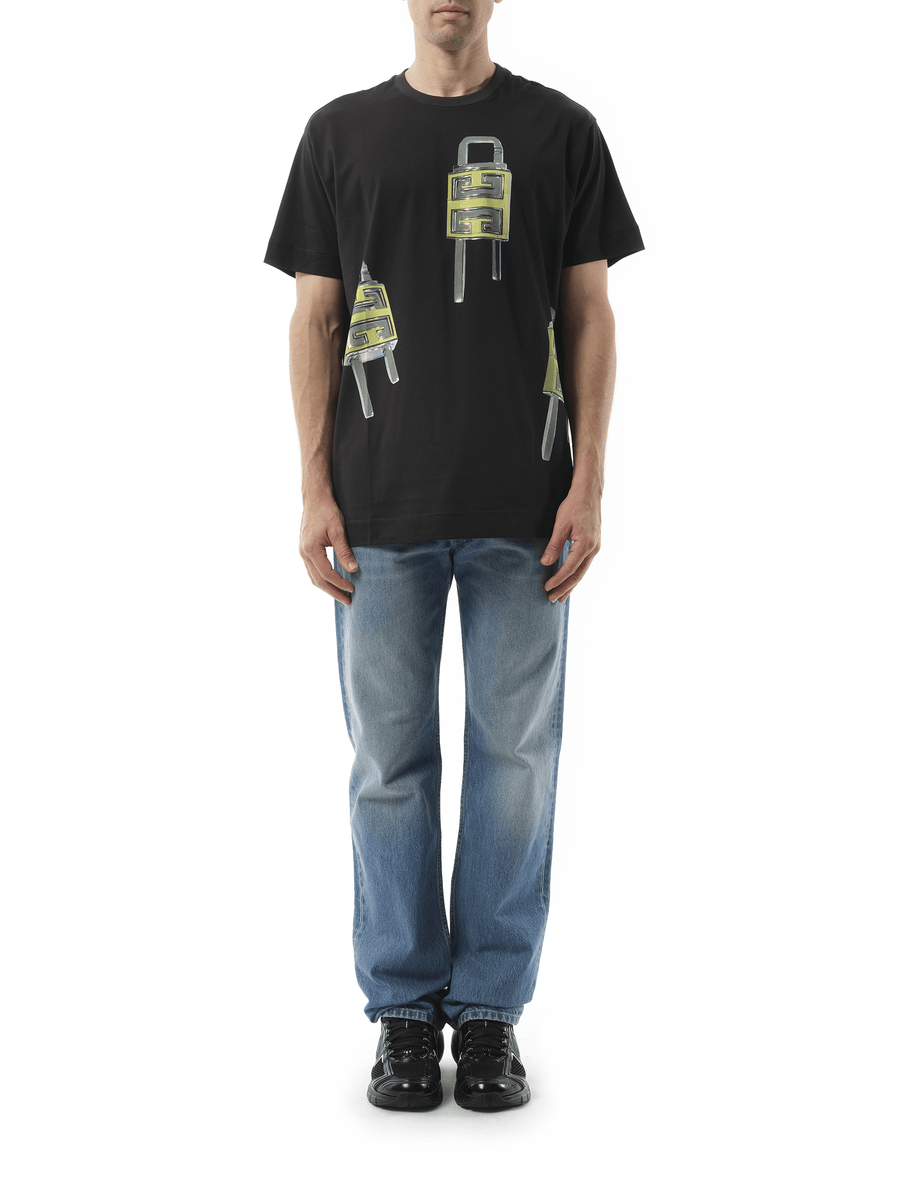 Givenchy U-Lock Print T-Shirt in Black